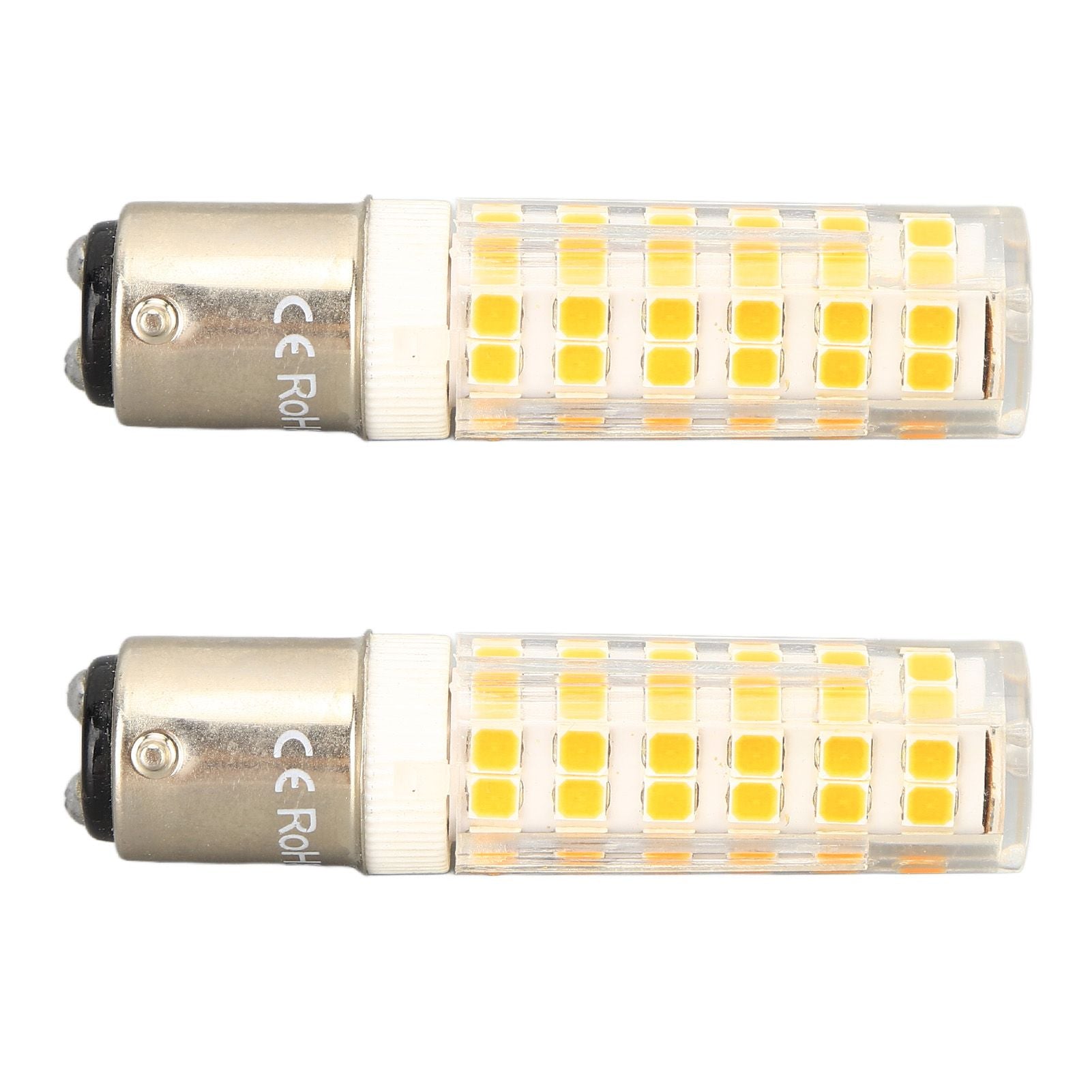 2pcs BA15D Led Bulbs Dimmable 6W Double Contact DC Bayonet Base 540LM 76 LED Warm Light 60W Halogen Bulbs Equivalent 100‑130V