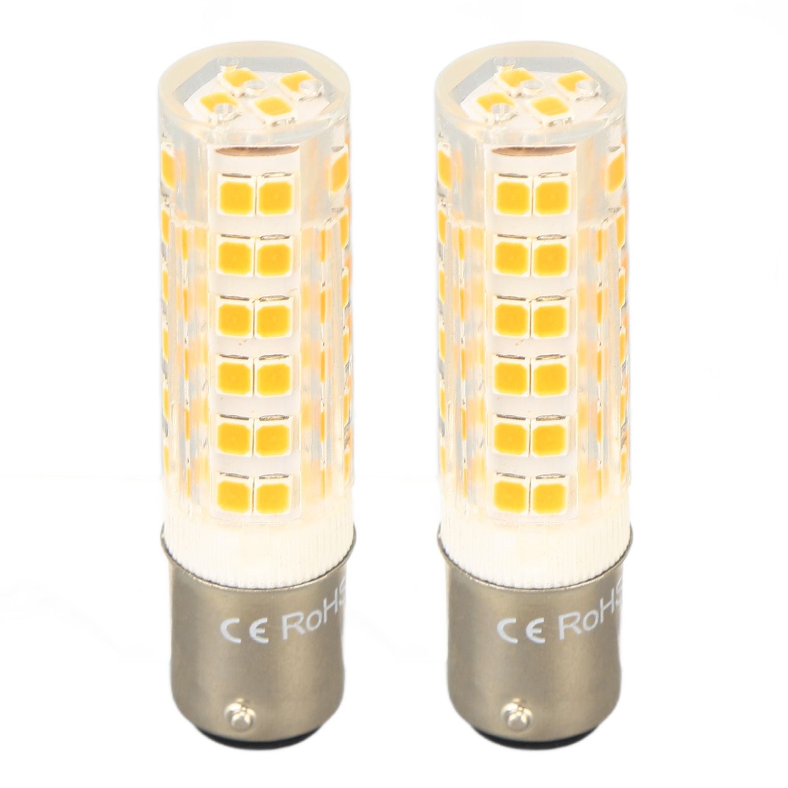2pcs BA15D Led Bulbs Dimmable 6W Double Contact DC Bayonet Base 540LM 76 LED Warm Light 60W Halogen Bulbs Equivalent 100‑130V