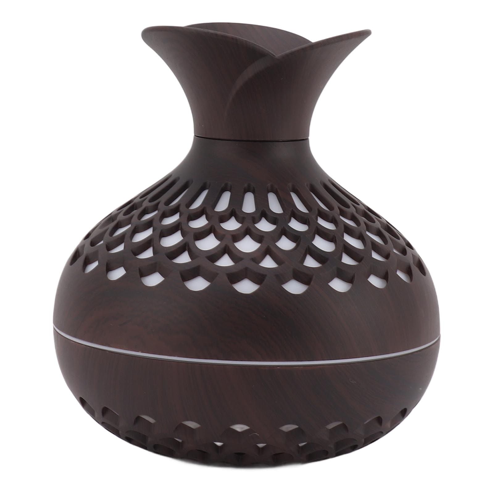 2.5W Scent Diffuser 300ml USB Powered Silent Operation Flower Vase Shape Aroma Humidifier for Offices Bedrooms Dark Brown