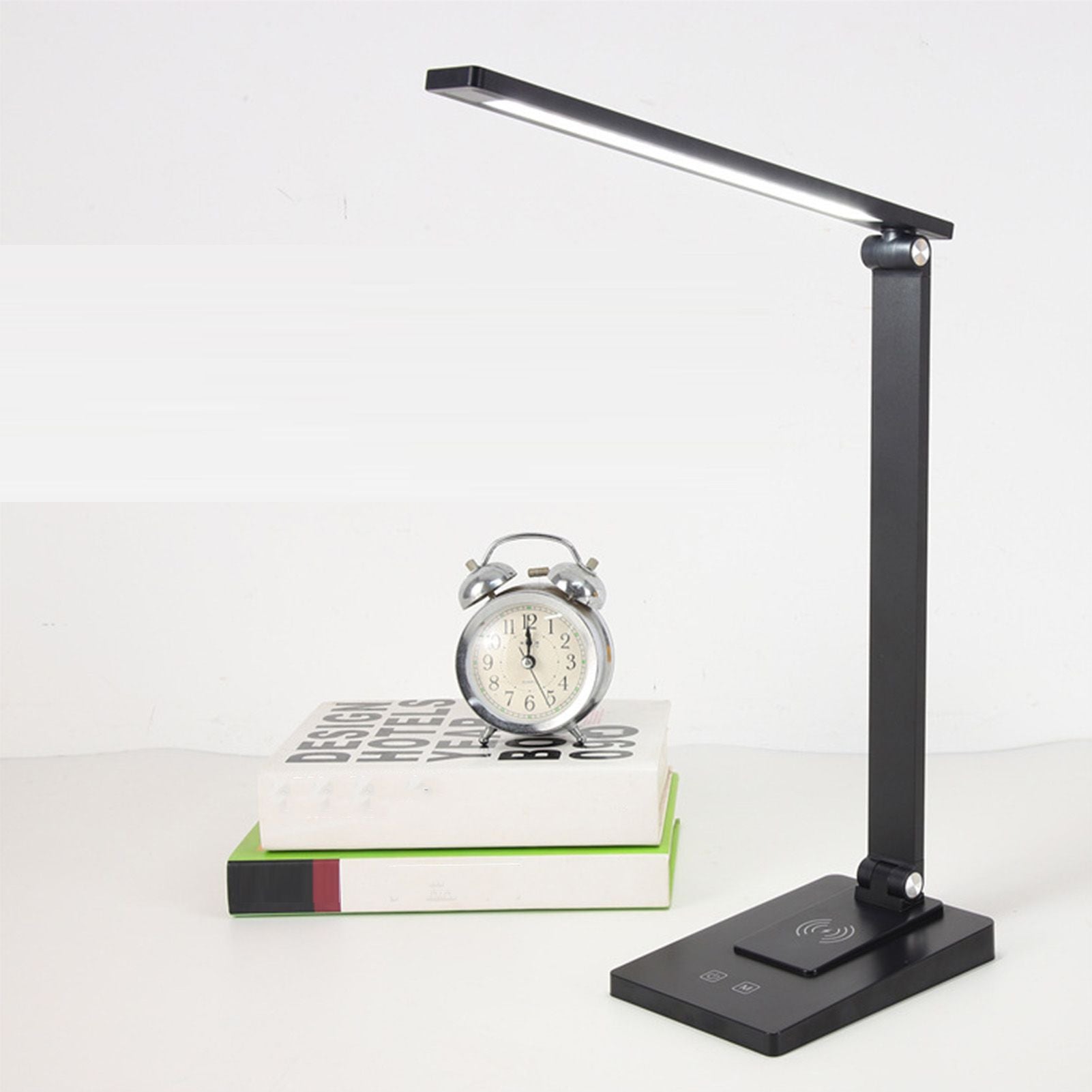 LED Desk Lamp with 3 Levels Brightness Eye Caring Office Reading Lamp Foldable Table Desk Lamp USB Wireless Charging 2500mAh Rechargeable Version