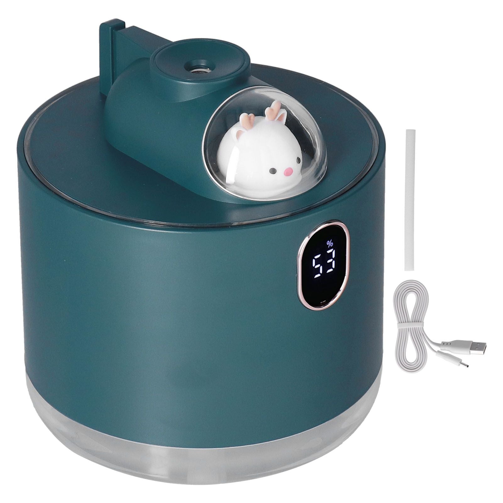 500ml Large Capacity Humidifier Spacecraft Night Light USB Charging Car Humidifier for HomeGreen