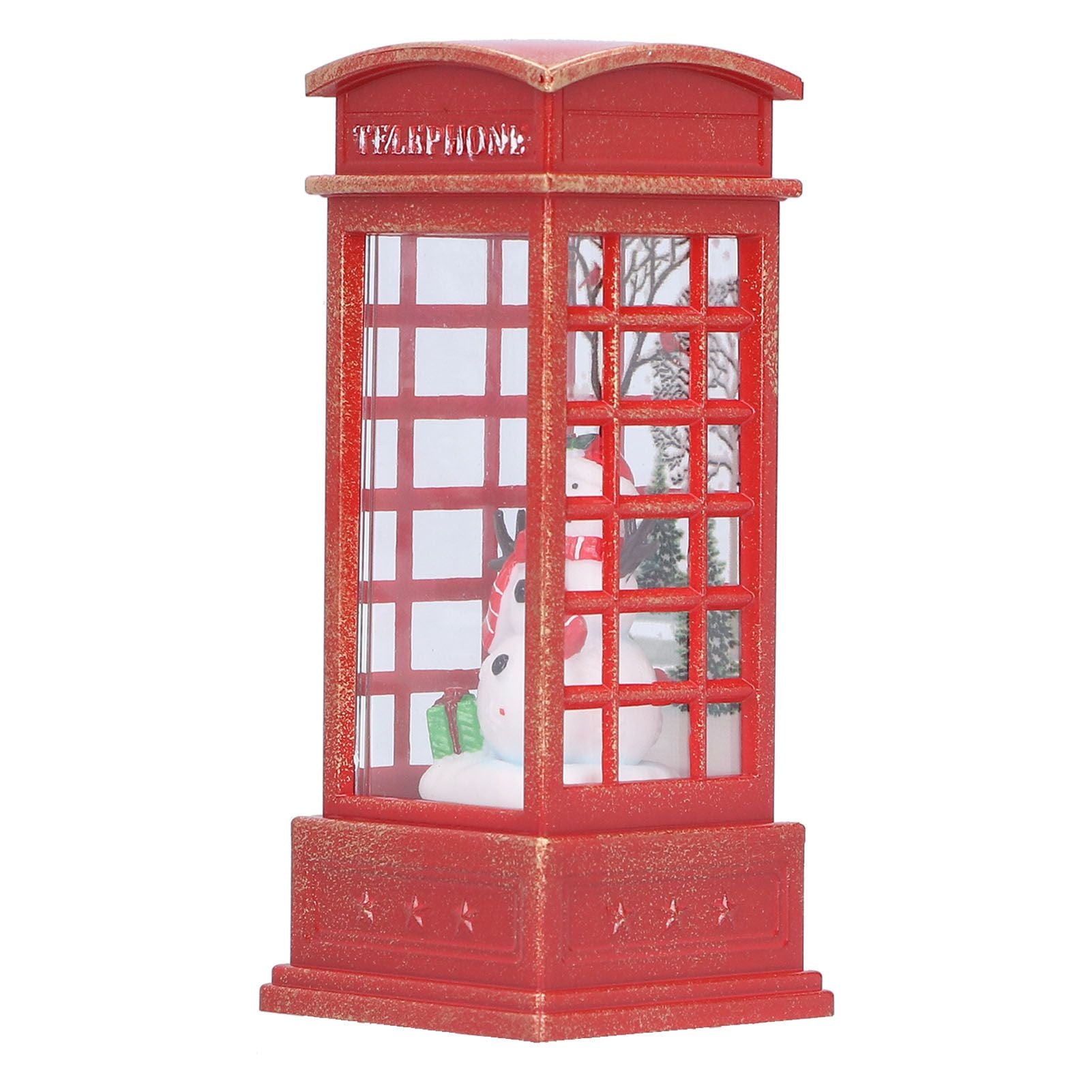Christmas Decorations Telephone Booth Decoration Night Light Home Decoration Luminous Decoration GiftSnowman