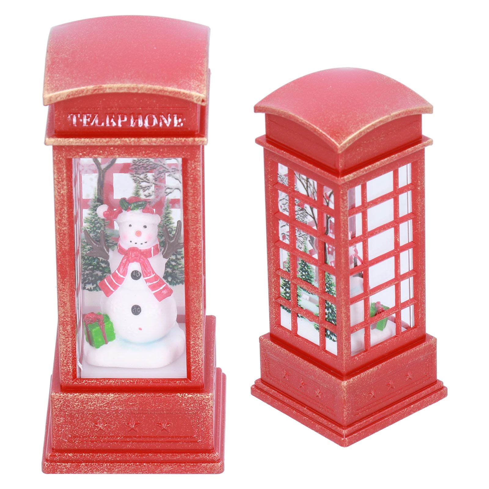 Christmas Decorations Telephone Booth Decoration Night Light Home Decoration Luminous Decoration GiftSnowman