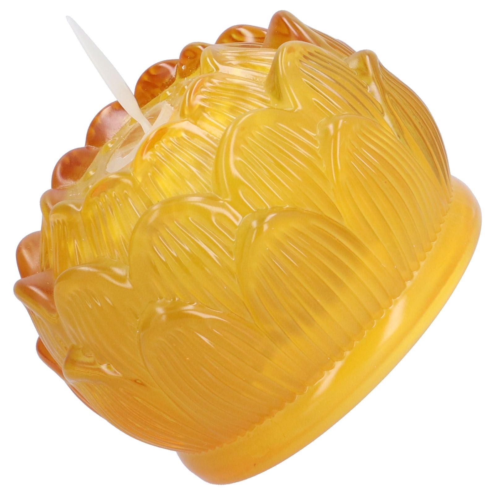 LED Flower Lamp Imitation Glass Yellow Light Electronic Candle Lotus Flower Decor for Home OfficeYellow