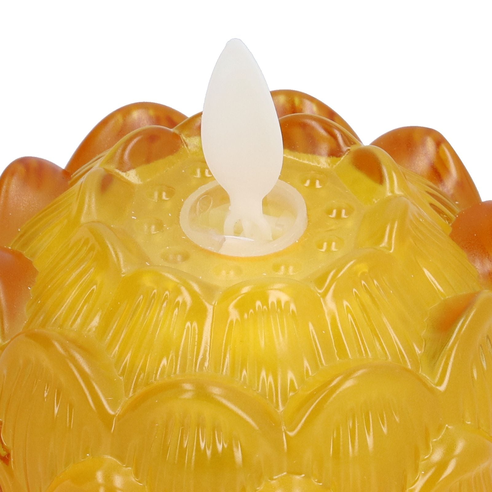 LED Flower Lamp Imitation Glass Yellow Light Electronic Candle Lotus Flower Decor for Home OfficeYellow
