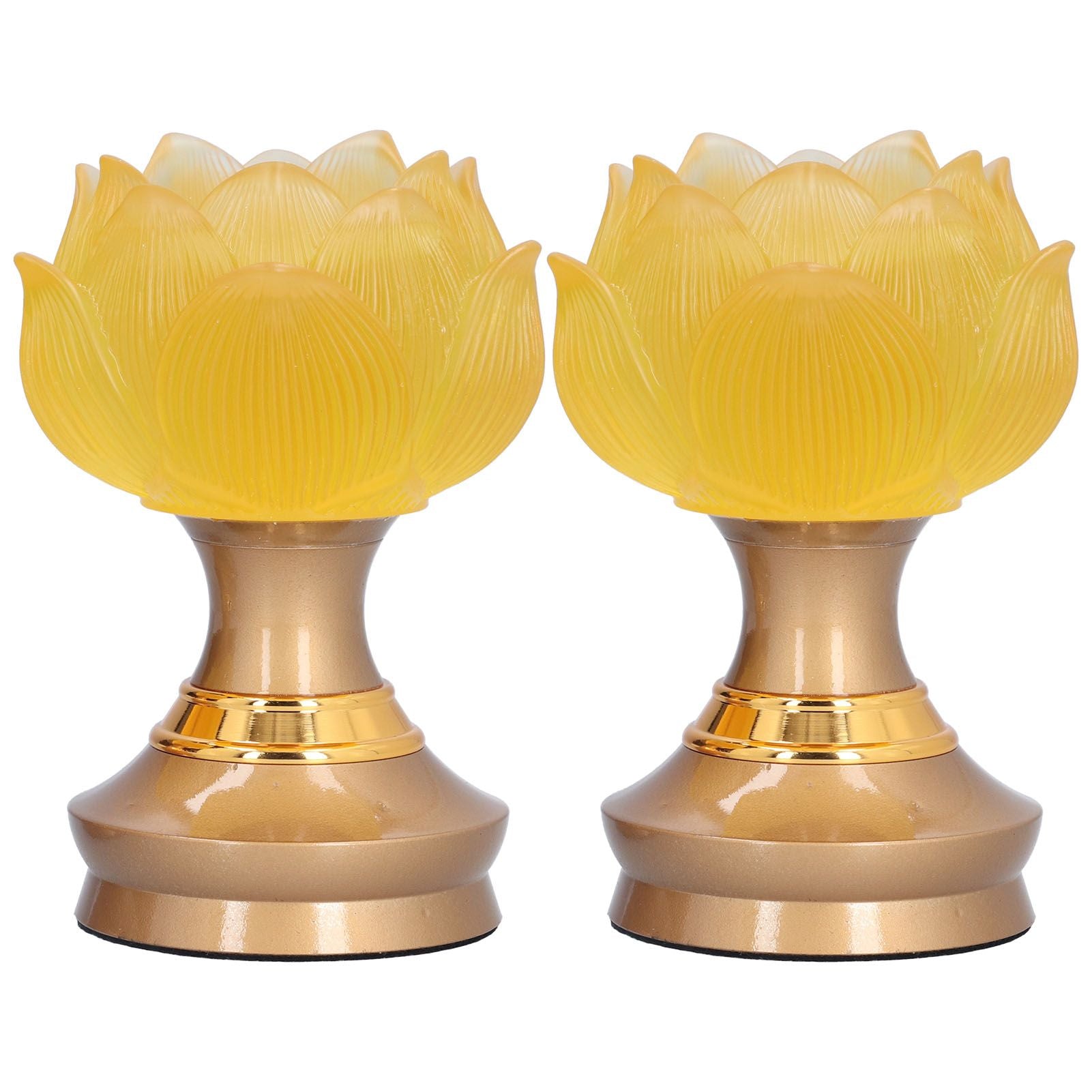 2Set LED Lotus Buddha Lamp Imitated Colored Glaze Prayer Light Home Meditation Buddhist SuppliesAU Plug 100‑240V