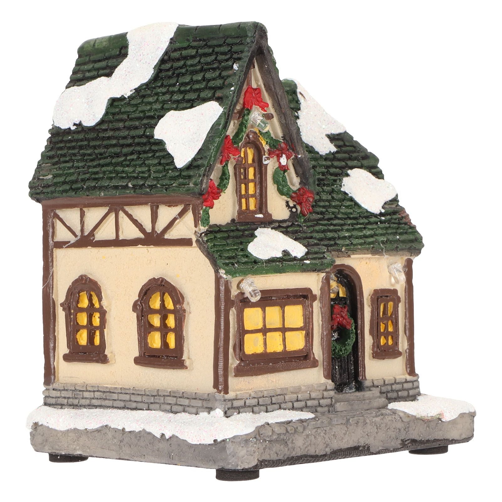Christmas Village House Vintage Exquisite Landscaping LED Lighted Christmas House for Home Decor Presents Type B
