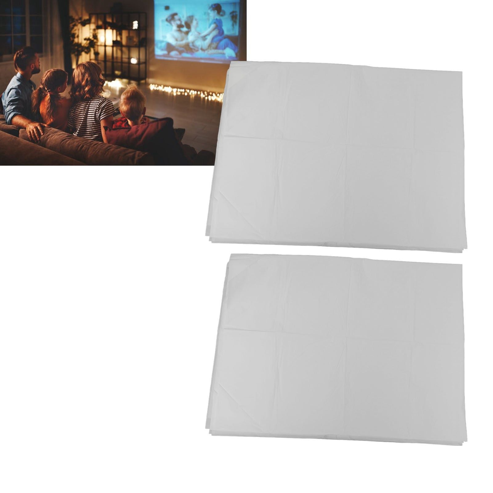 2 Sets Christmas Window Projector Screen HD Effect Lasting Easy Operate Movie Display Cloth for Home