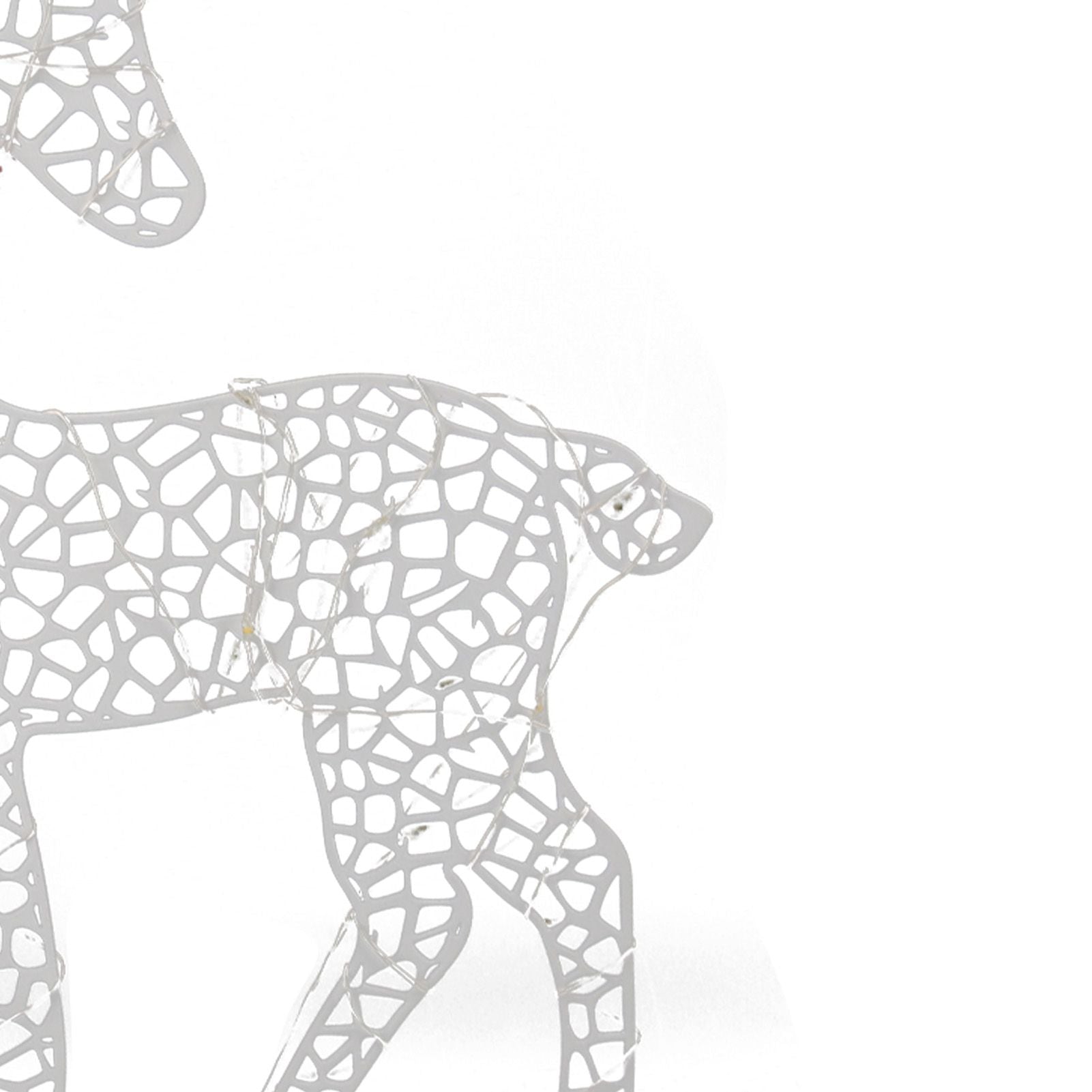 3pcs Lighted Christmas Decoration Deer Home Warm White Light Iron LED Reindeer Family Set Tabletop Decor for Outdoor Indoor Glowing Deer ‑01