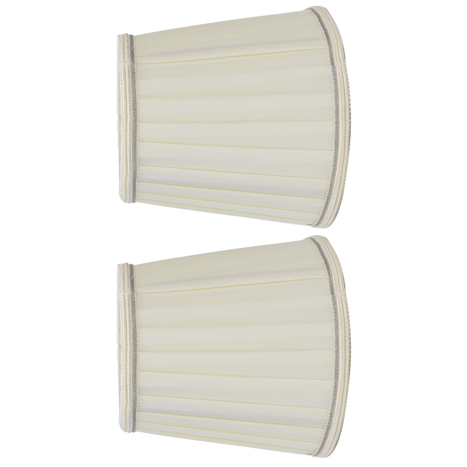 Fabric Lampshade Beige Silver Edge Craft European Style Simple Lamp Shade for E14 Screw Candlestick Lamp