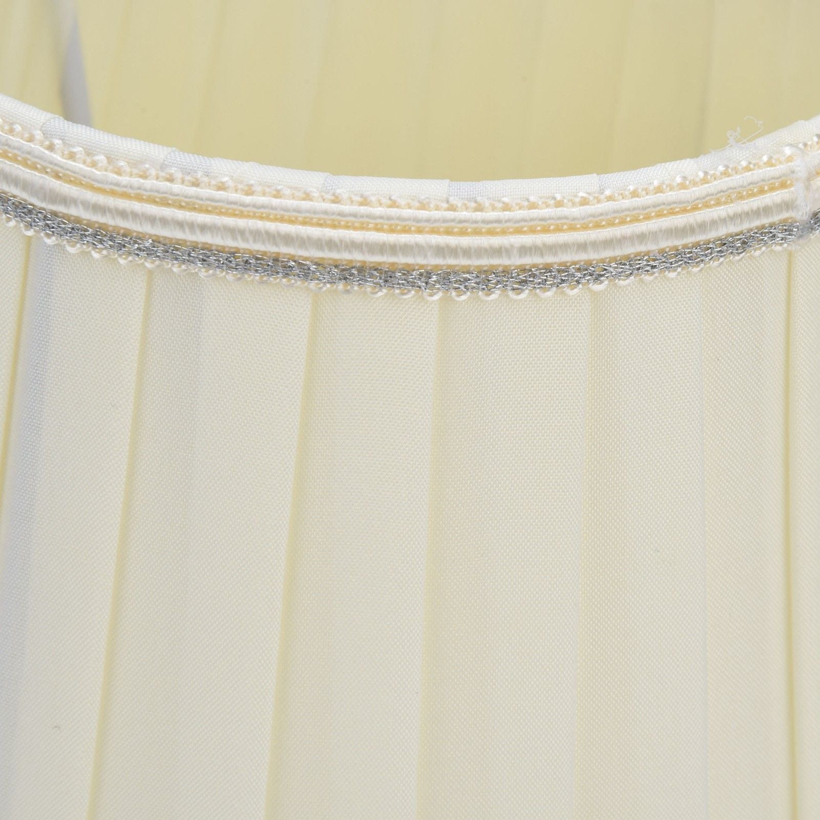 Fabric Lampshade Beige Silver Edge Craft European Style Simple Lamp Shade for E14 Screw Candlestick Lamp