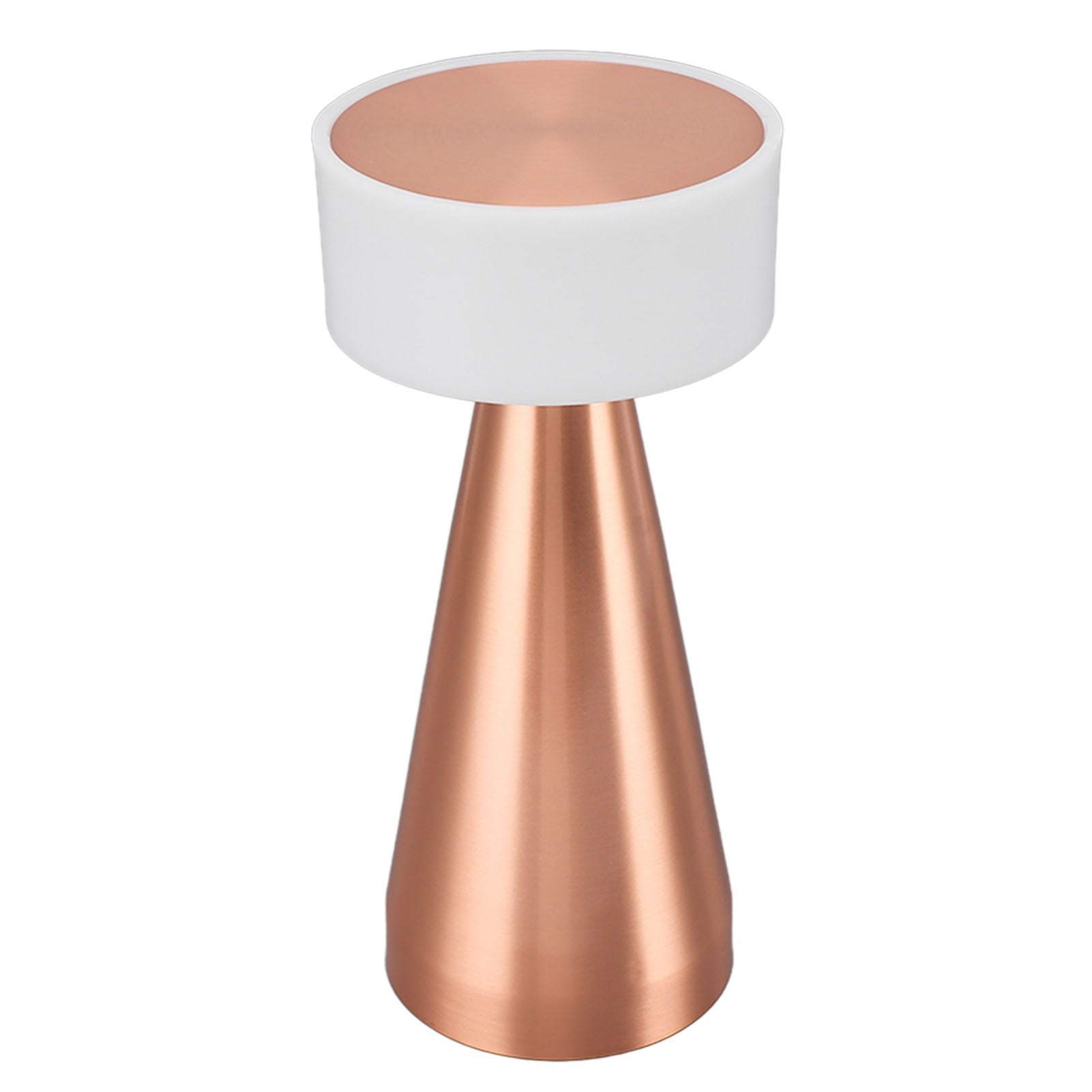 Portable LED Table Lamp 3 Color Temperatures Stepless Dimming 1800mAh Rechargeable Battery Nightstand Lamp Bedside Lamp Rose Gold