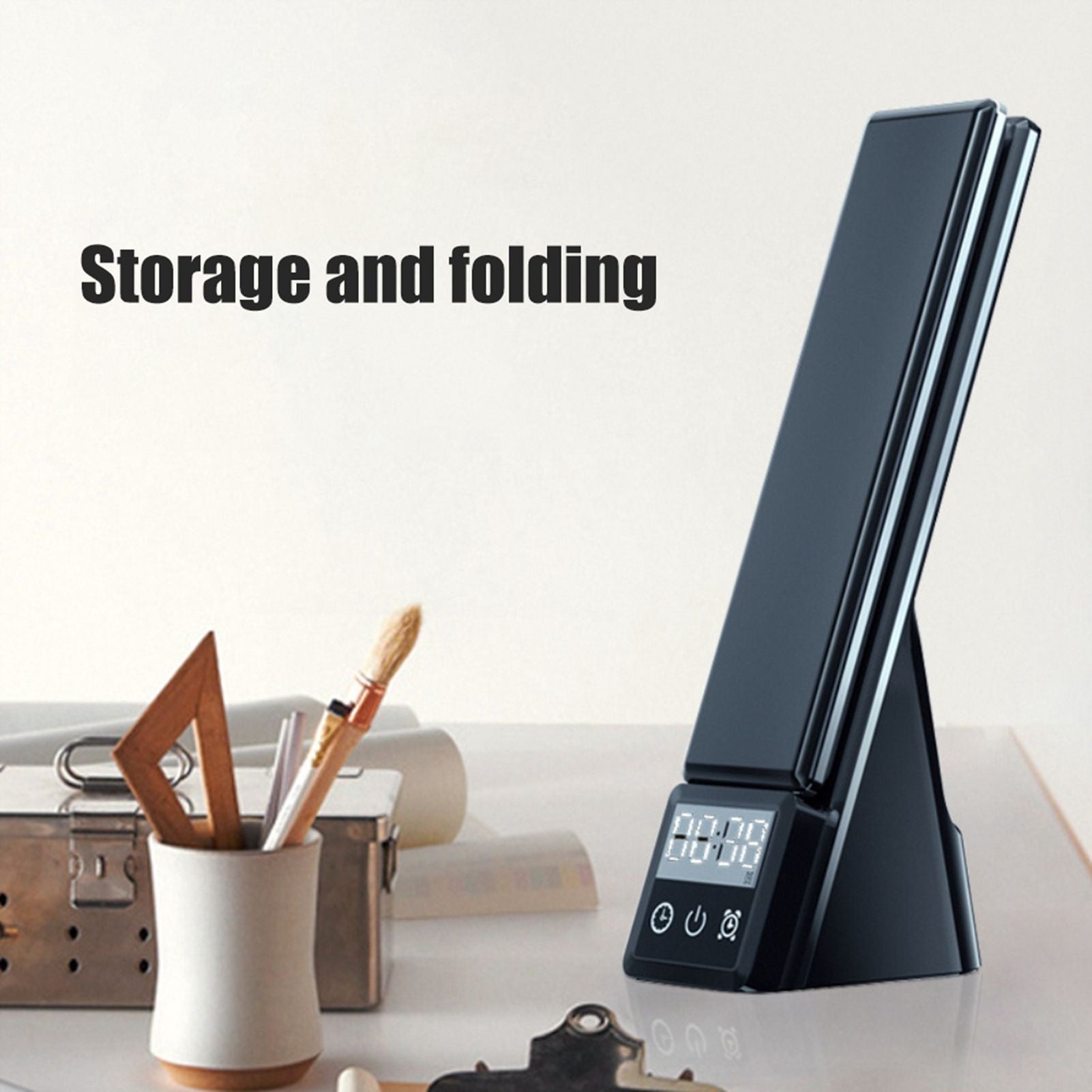 Eye Caring Desk Lamp with Wireless Charger Touch Dimming LED Table Lamps Folding Reading Light for Students