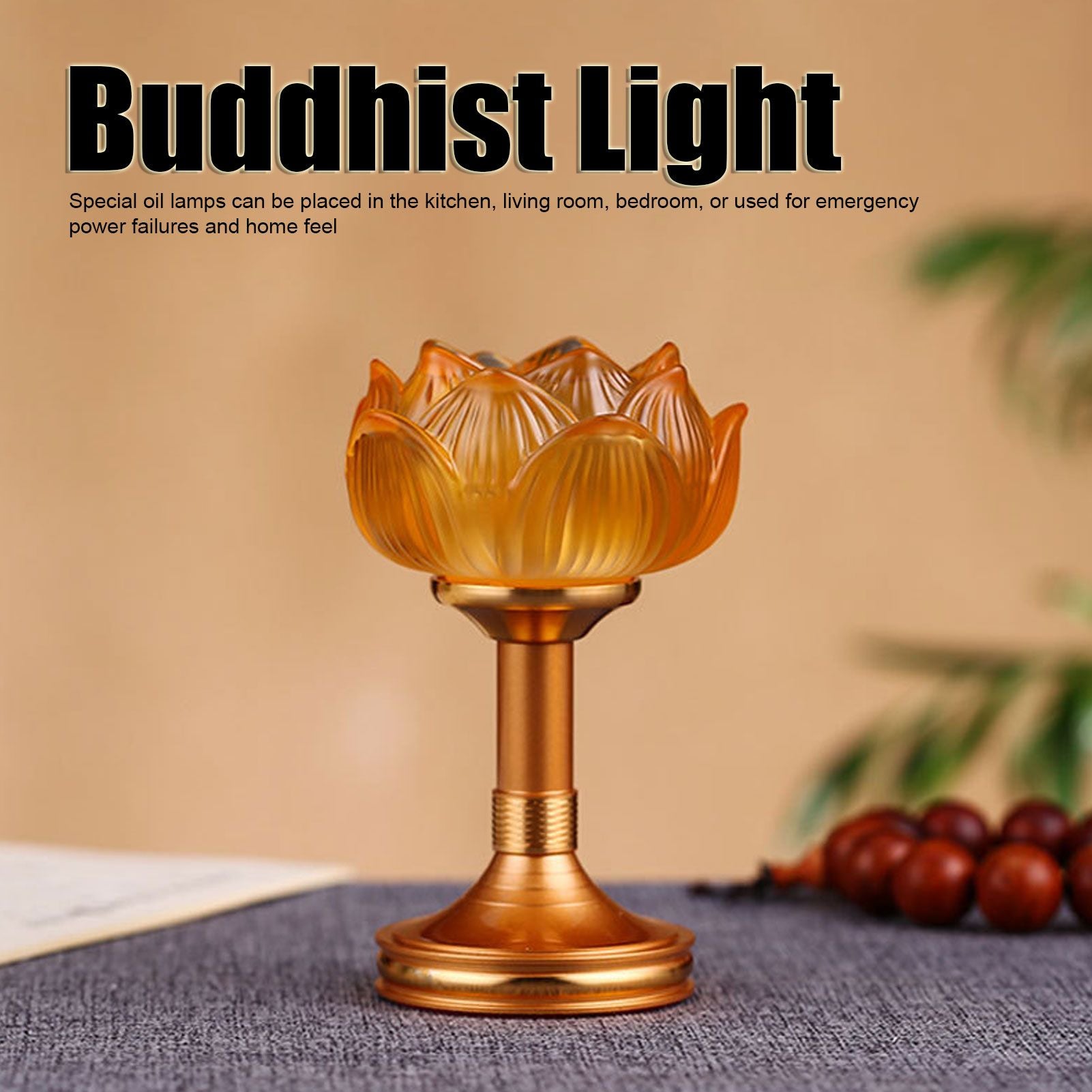 Buddhist Lotus Light Good Stability Elegant Fashion Exquisitely Made Buddhist Lamp for Kitchen Living Room