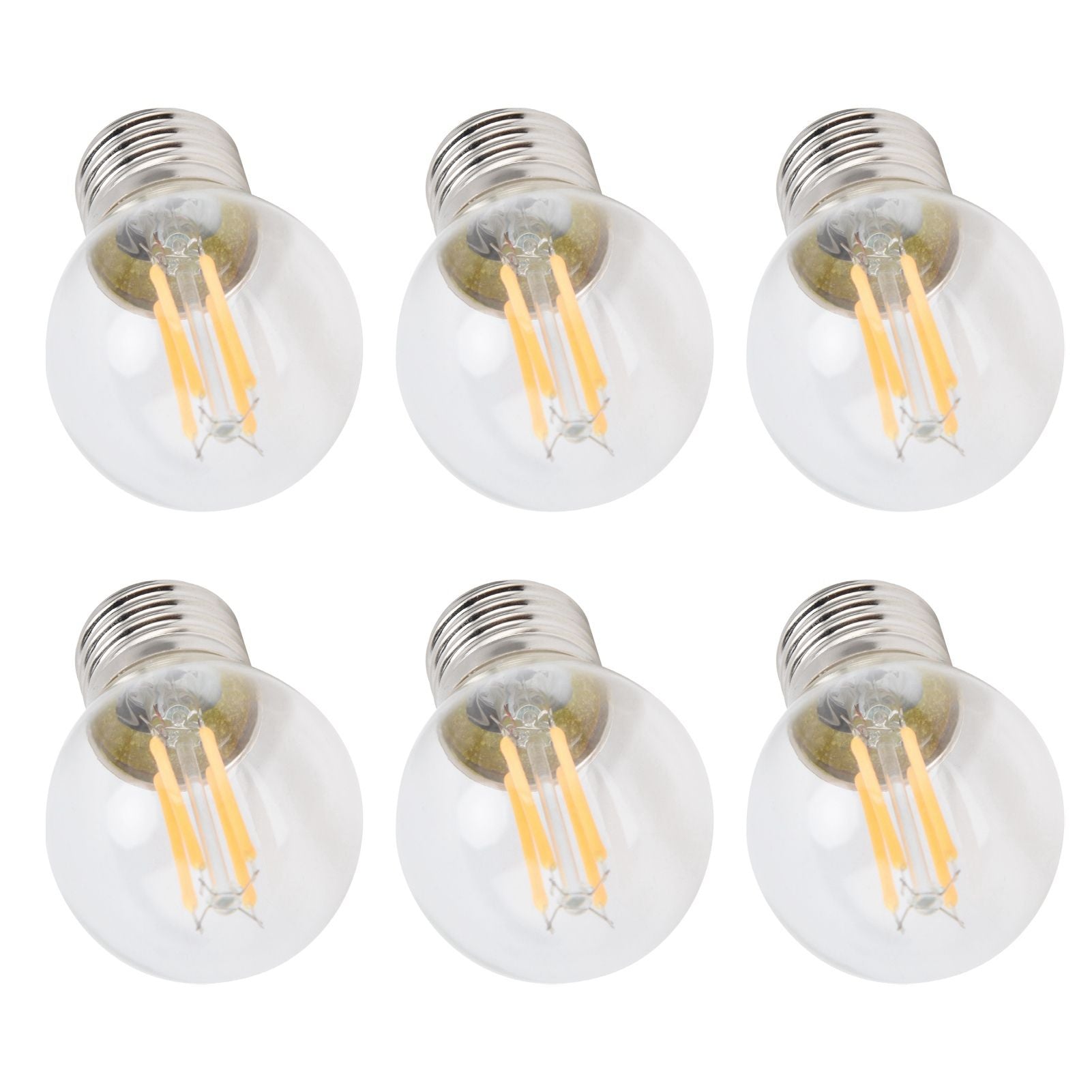 6PCS G45 E27 LED Light Bulb Transparent Glass Bulb Vintage Filament Lamp Warm Light 6W 220V
