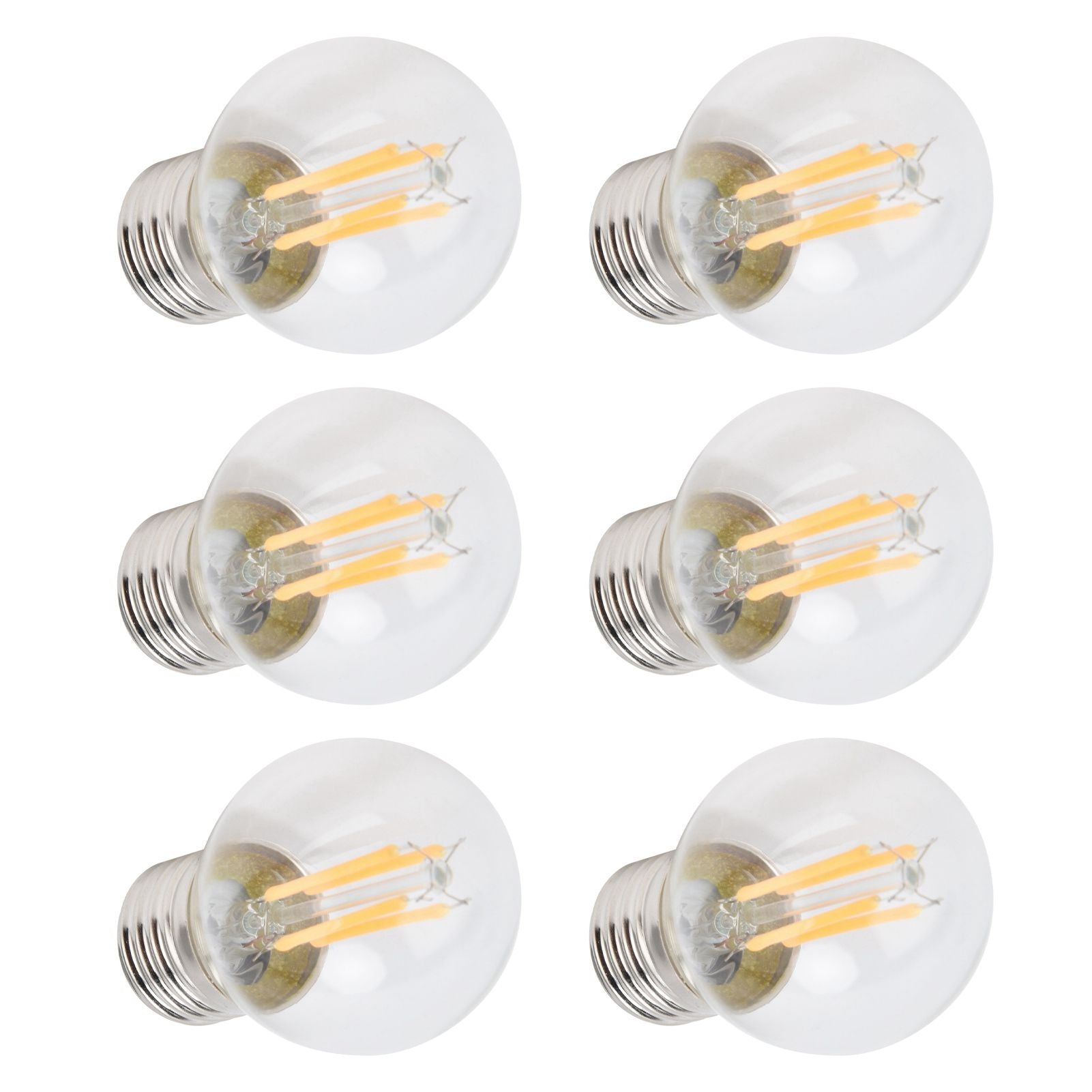 6PCS G45 E27 LED Light Bulb Transparent Glass Bulb Vintage Filament Lamp Warm Light 6W 220V