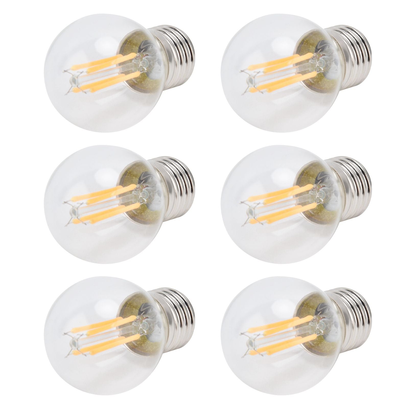 6PCS G45 E27 LED Light Bulb Transparent Glass Bulb Vintage Filament Lamp Warm Light 6W 220V
