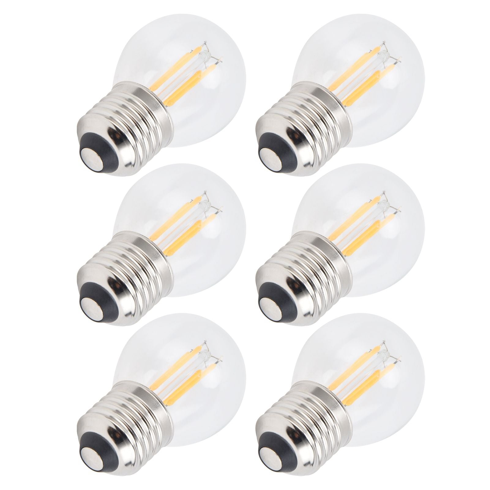 6PCS G45 E27 LED Light Bulb Transparent Glass Bulb Vintage Filament Lamp Warm Light 6W 220V