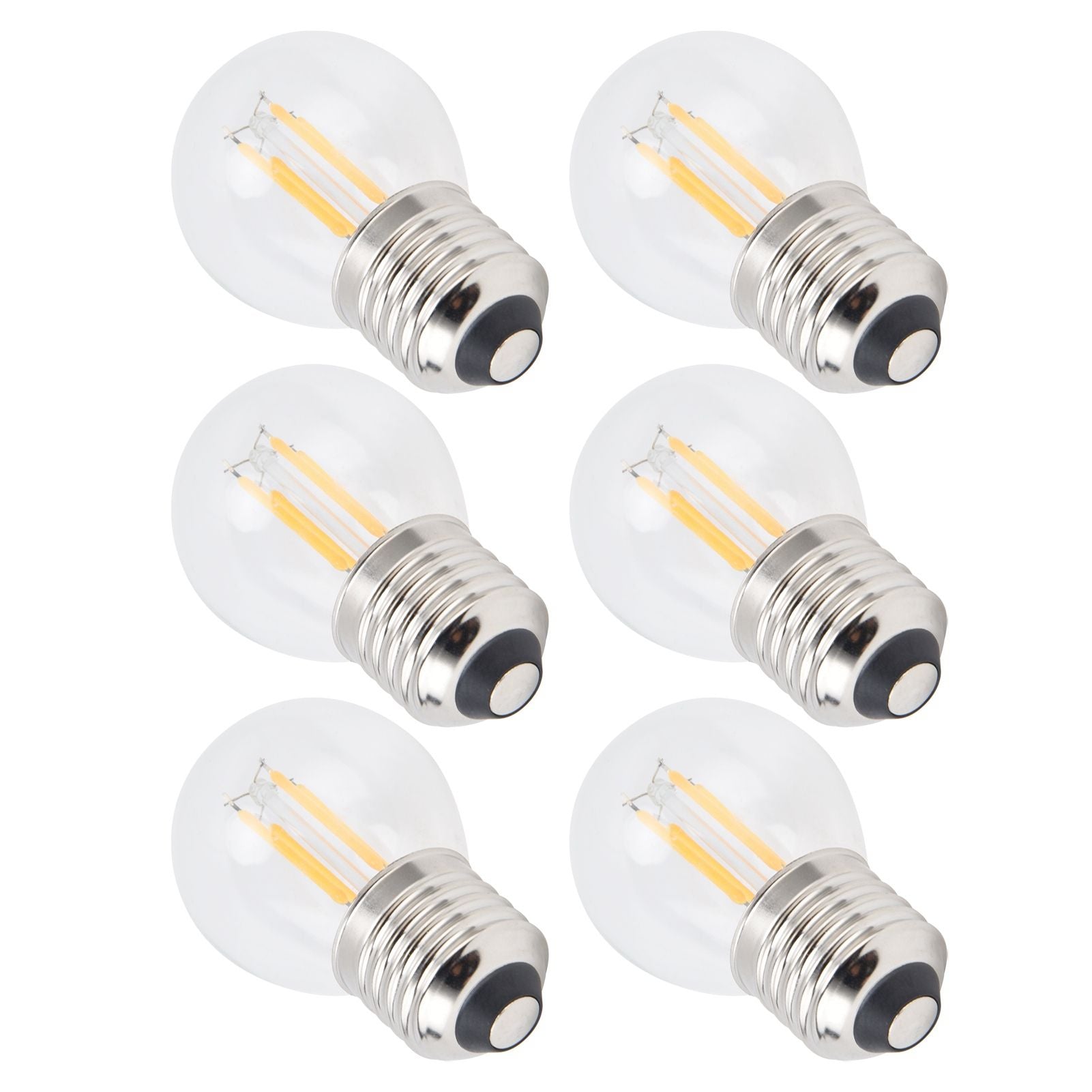 6PCS G45 E27 LED Light Bulb Transparent Glass Bulb Vintage Filament Lamp Warm Light 6W 220V