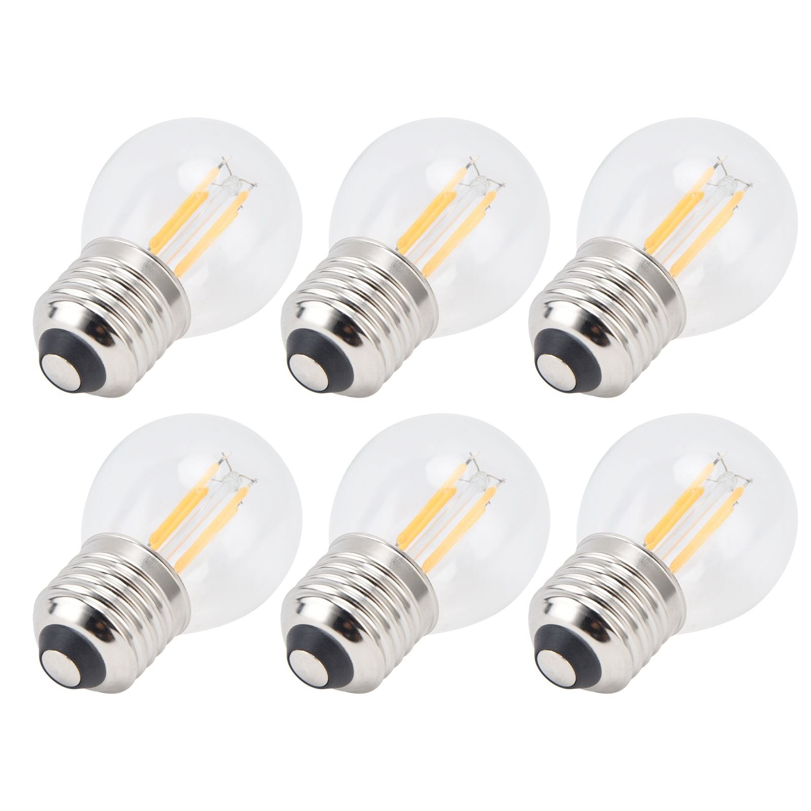 6PCS G45 E27 LED Light Bulb Transparent Glass Bulb Vintage Filament Lamp Warm Light 6W 220V