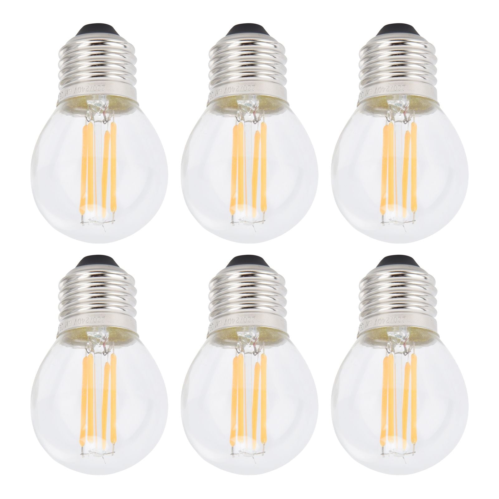 6PCS G45 E27 LED Light Bulb Transparent Glass Bulb Vintage Filament Lamp Warm Light 6W 220V