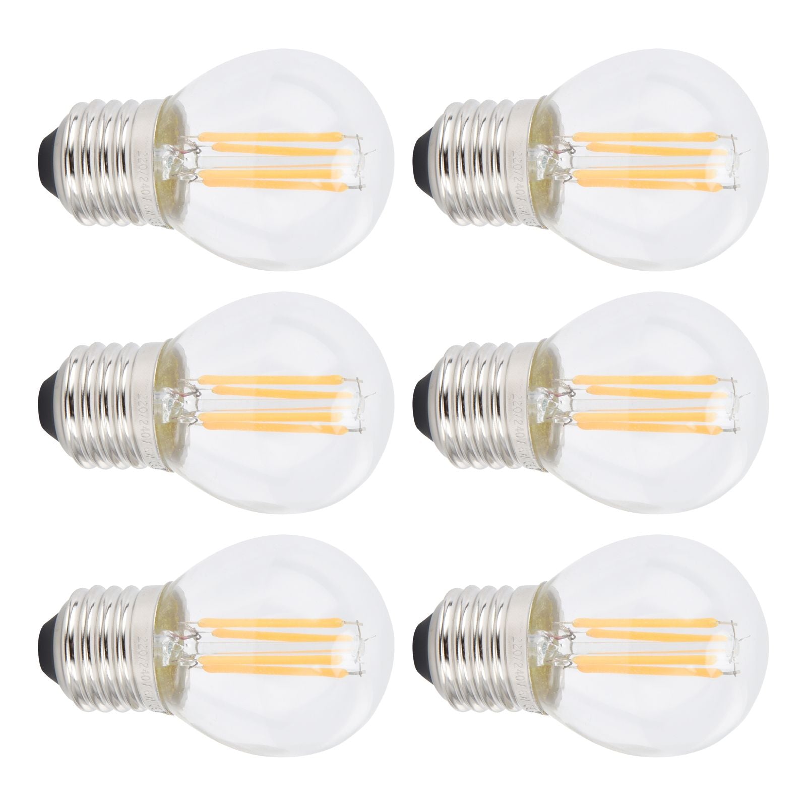 6PCS G45 E27 LED Light Bulb Transparent Glass Bulb Vintage Filament Lamp Warm Light 6W 220V