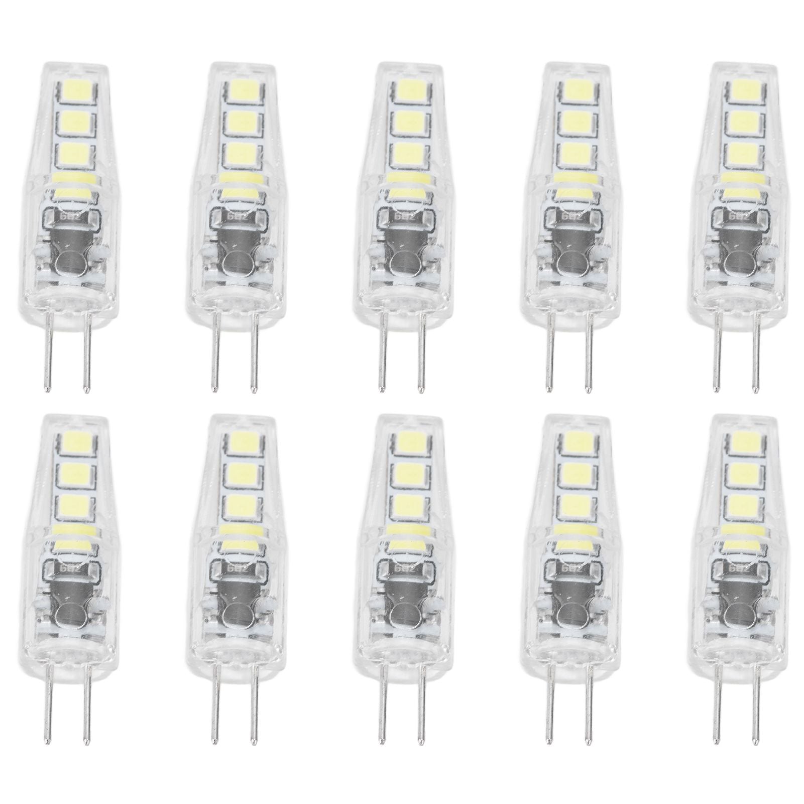 10Pcs G4 8LED Light 2835 Lamp Chips 2W 360 Angle PC Lamp Bulb for Home Office 220VWarm Light