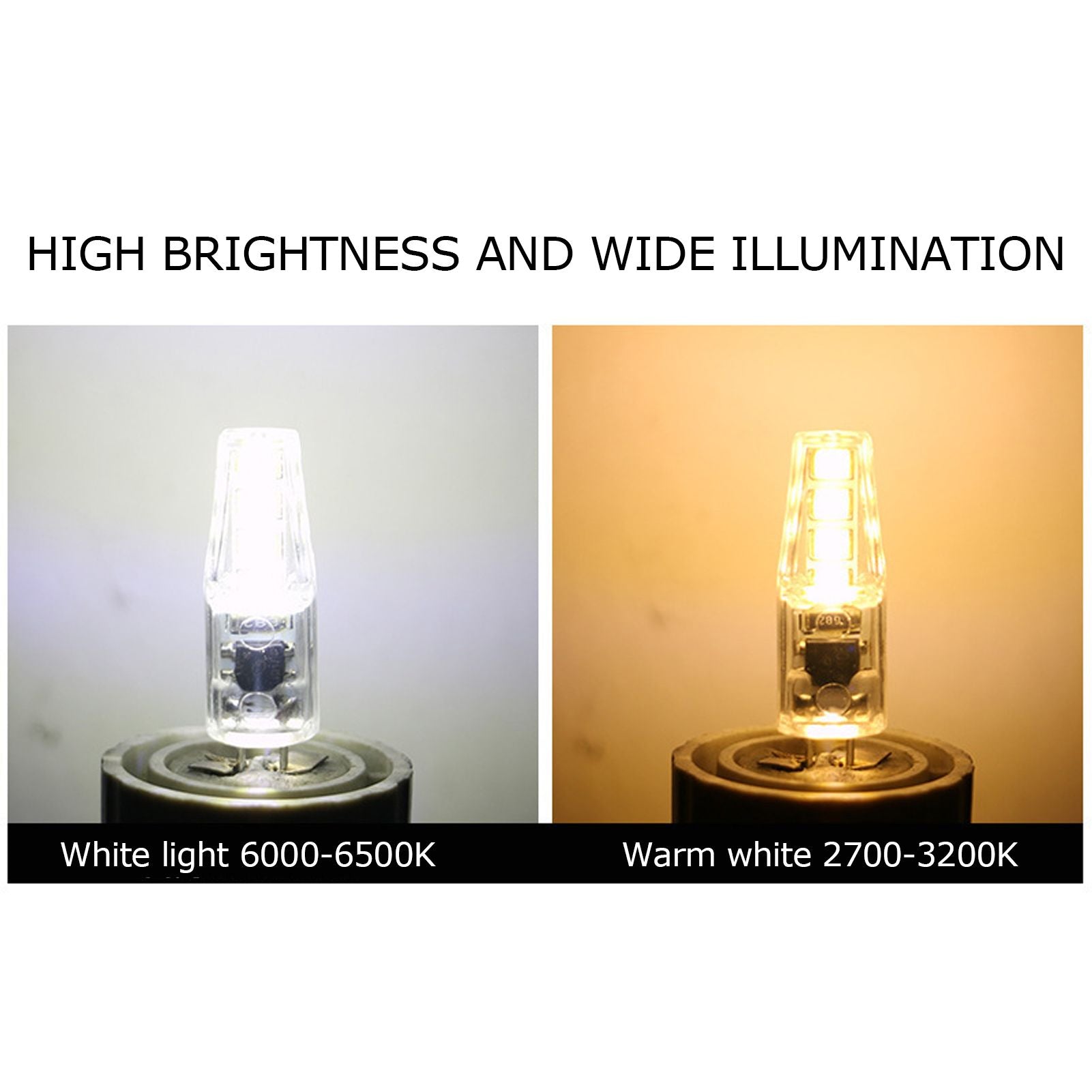 10Pcs G4 8LED Light 2835 Lamp Chips 2W 360 Angle PC Lamp Bulb for Home Office 220VWarm Light