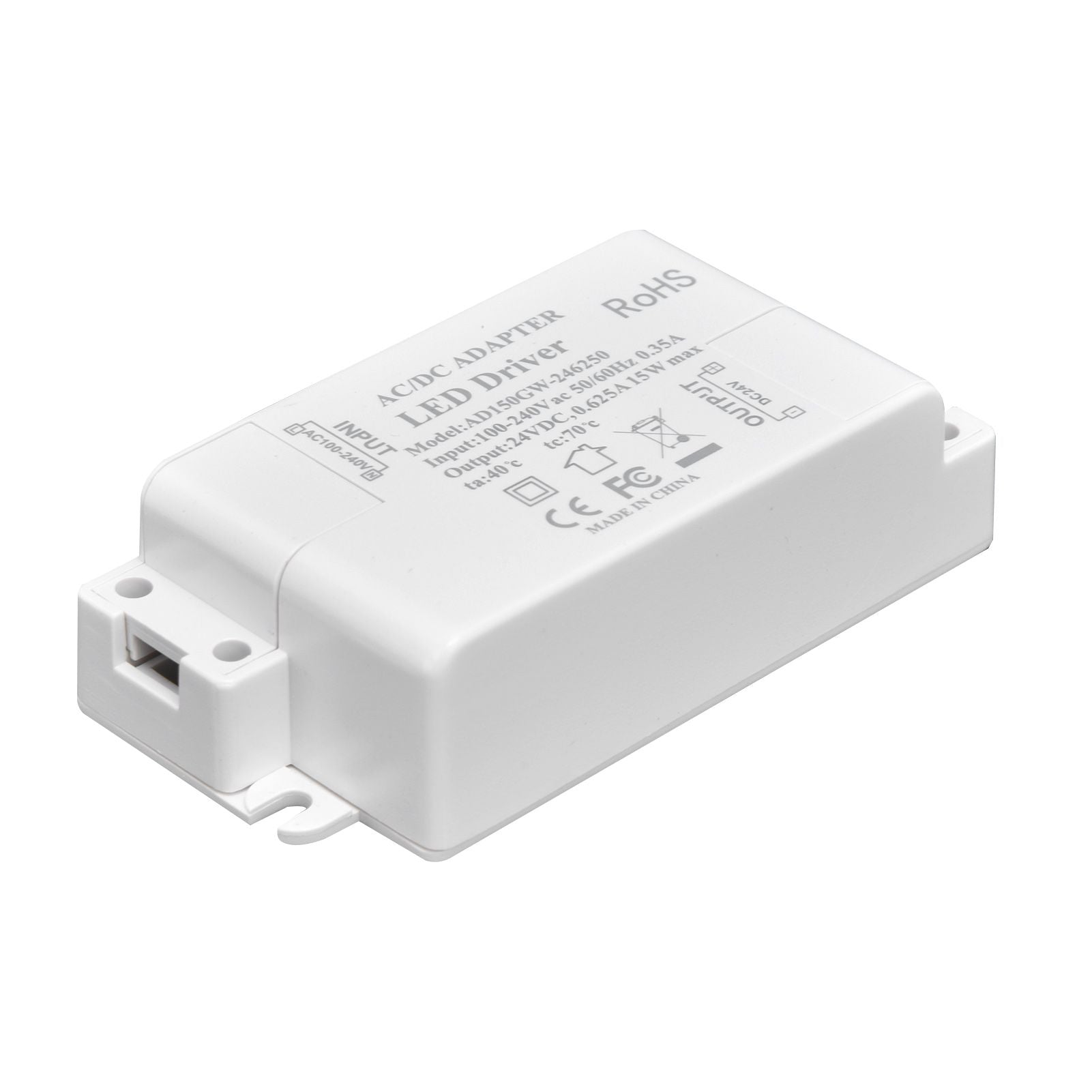 LED Driver DC24V 0.625A 15W DIY Lamp Low Voltage LED Driver Transformer AC 100‑240V