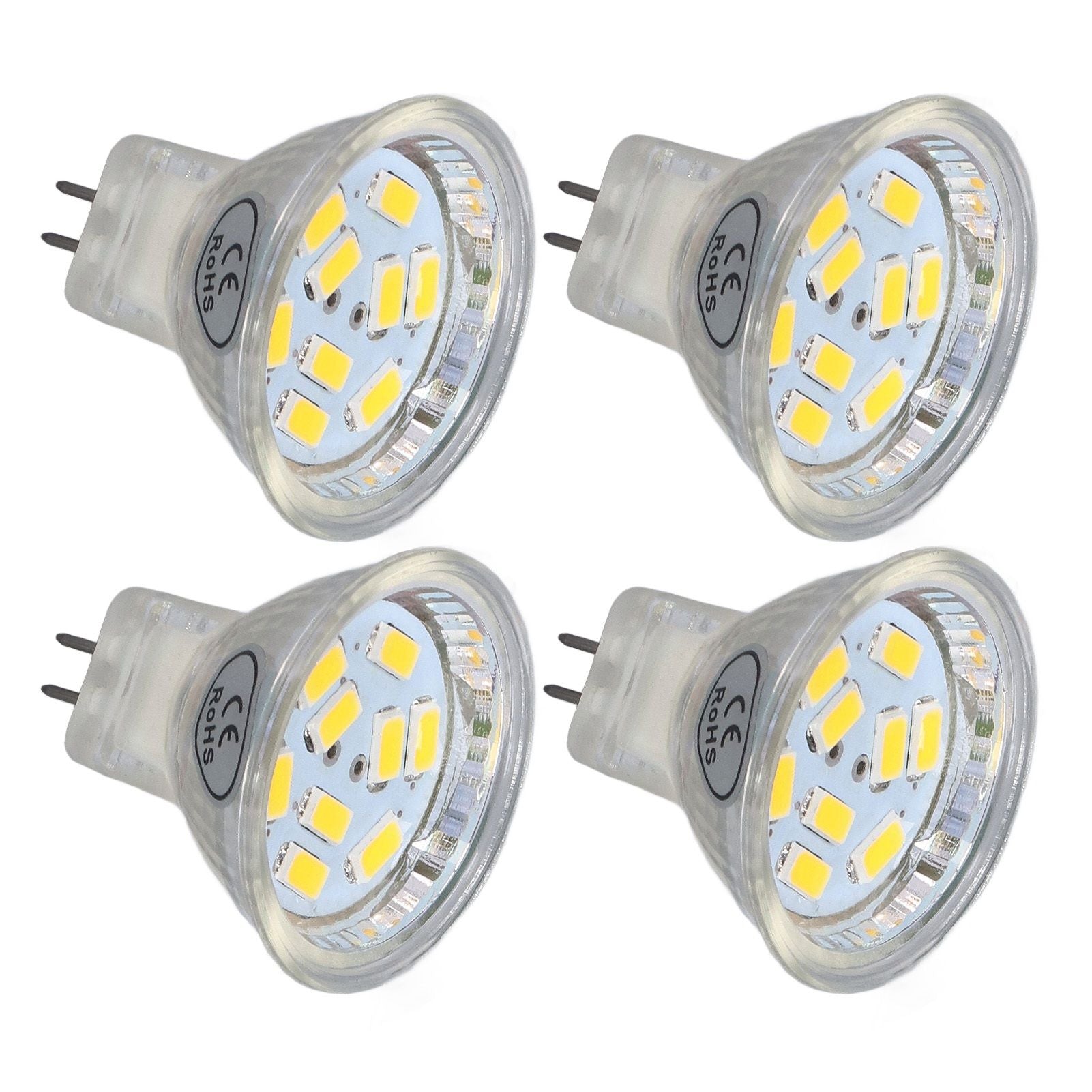 4Pcs MR11 LED Bulb 3W 300lm Bulb with 9 Beads Double Pin Base for Spotlight Landscape LampWarm White Light