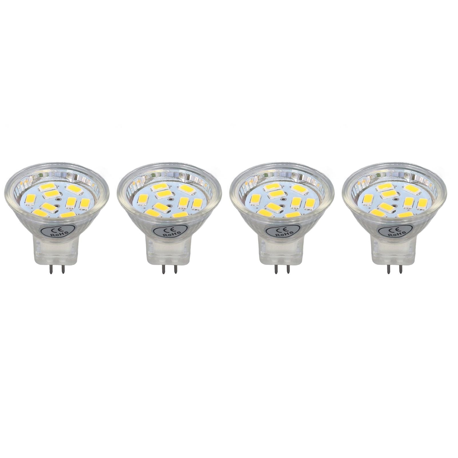 4Pcs MR11 LED Bulb 3W 300lm Bulb with 9 Beads Double Pin Base for Spotlight Landscape LampWarm White Light