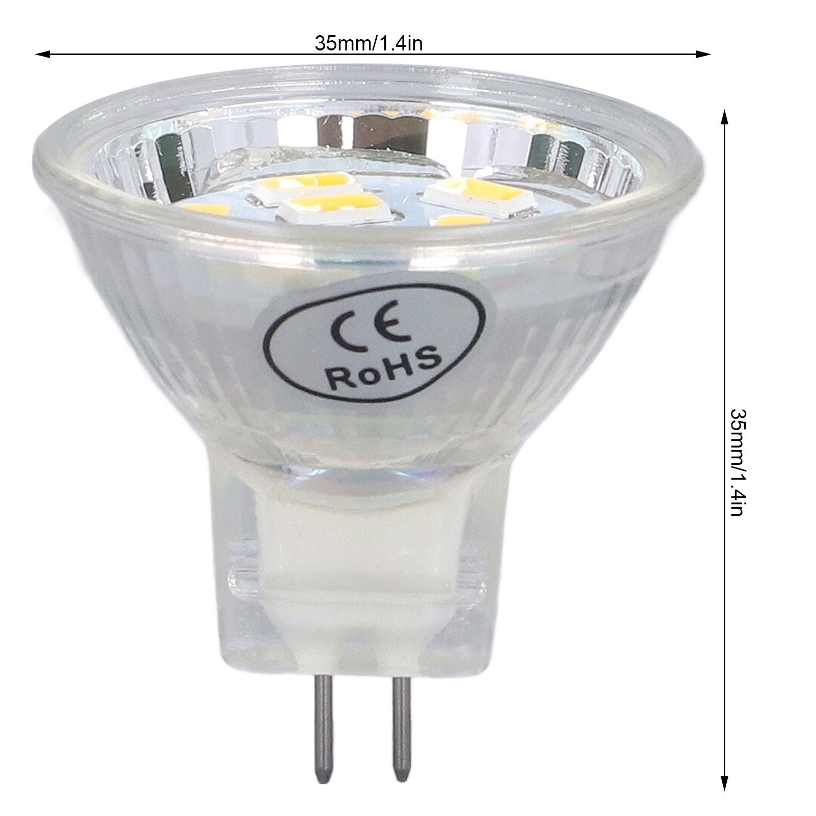 4Pcs MR11 LED Bulb 3W 300lm Bulb with 9 Beads Double Pin Base for Spotlight Landscape LampWarm White Light