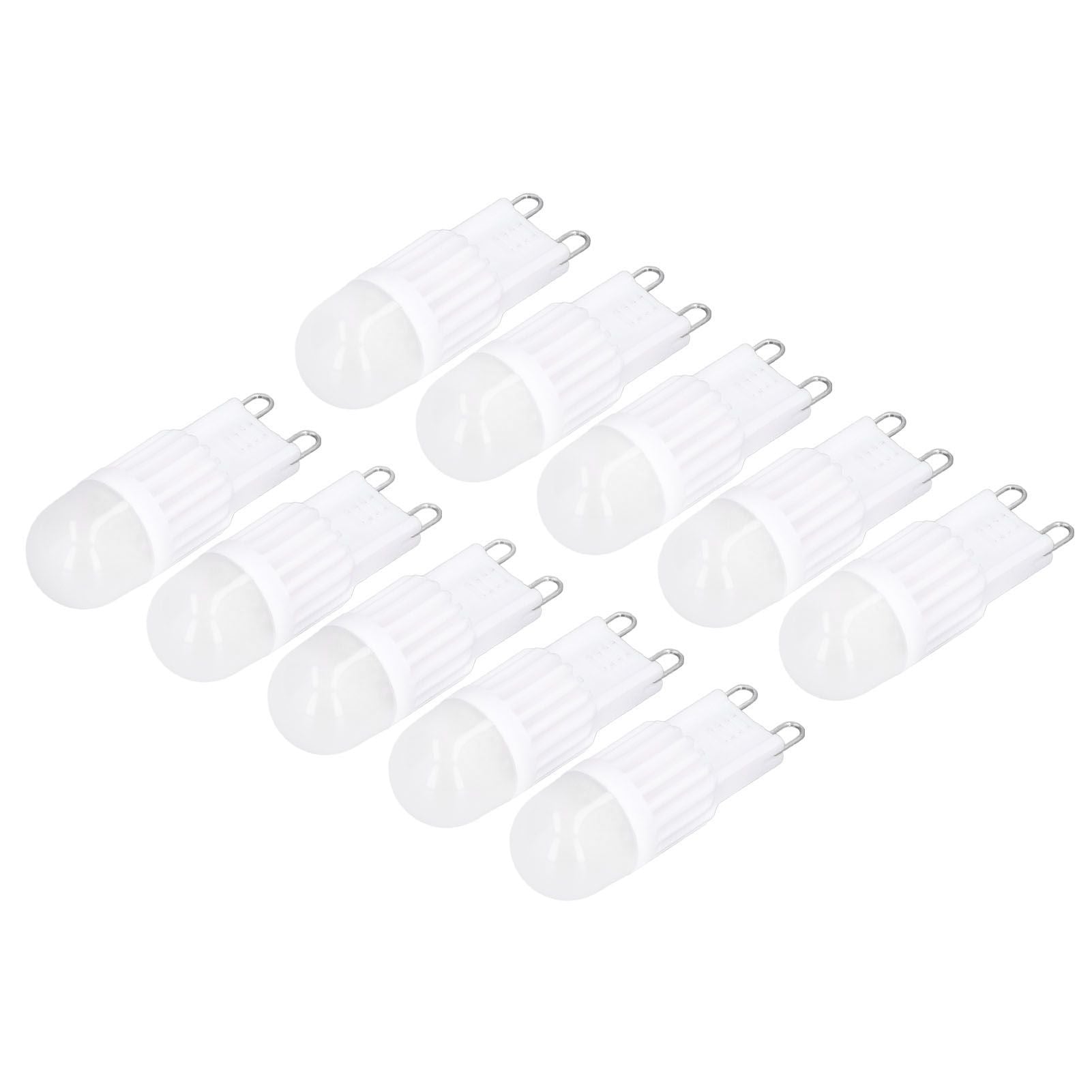 10pcs G9 Bulb Dimmable 2W 500lm G9 LED Bulb 30W Halogen Equivalent for Chandelier Ceiling Light Wall Lamp 220VWhite Light