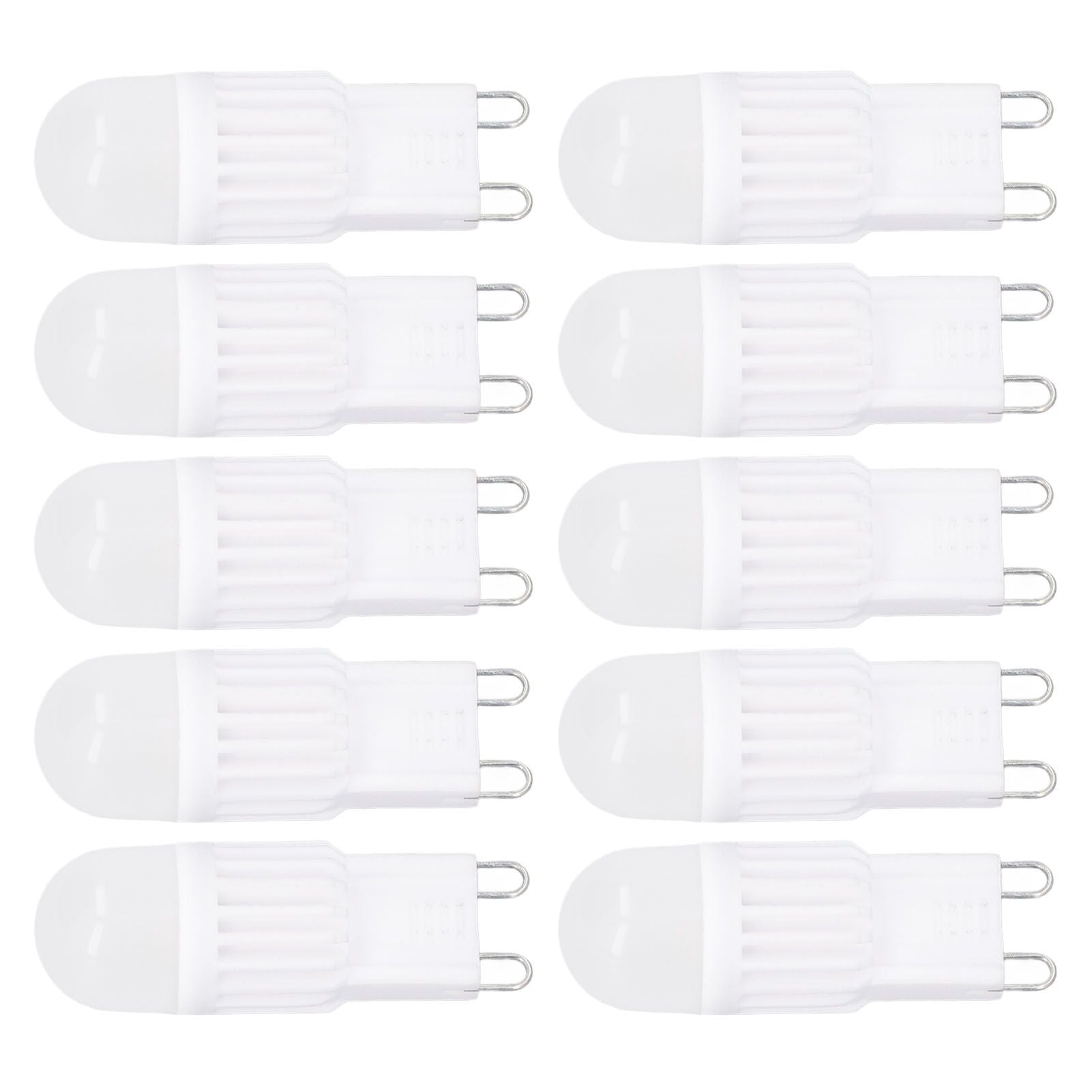 10pcs G9 Bulb Dimmable 2W 500lm G9 LED Bulb 30W Halogen Equivalent for Chandelier Ceiling Light Wall Lamp 220VWhite Light