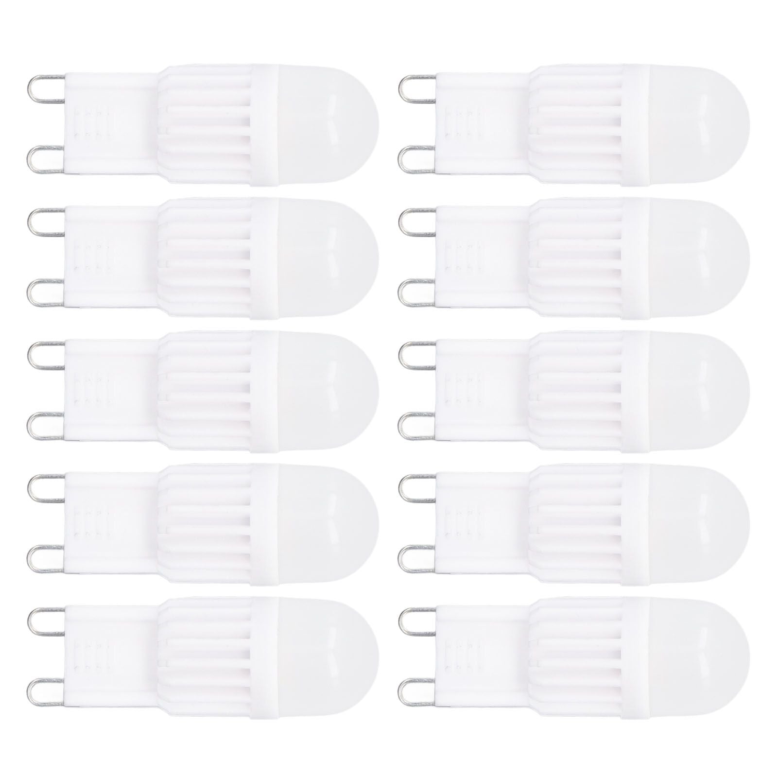 10pcs G9 Bulb Dimmable 2W 500lm G9 LED Bulb 30W Halogen Equivalent for Chandelier Ceiling Light Wall Lamp 220VWhite Light