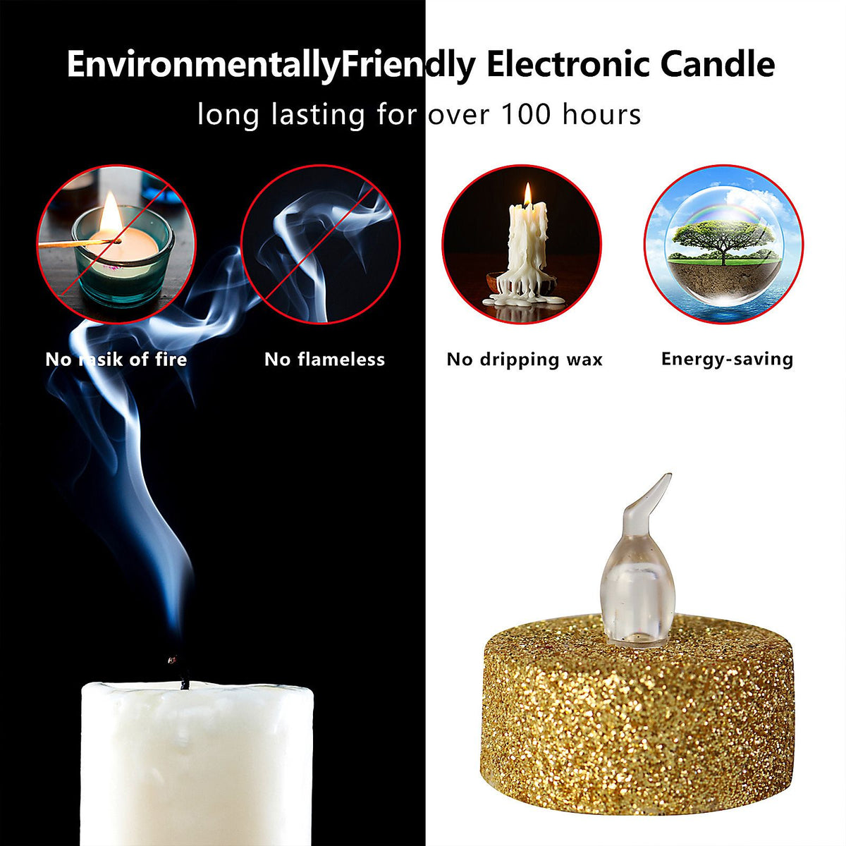Romantic Proposal Birthday Surprise Tea Wax Christmas Decoration LED Electronic Candle