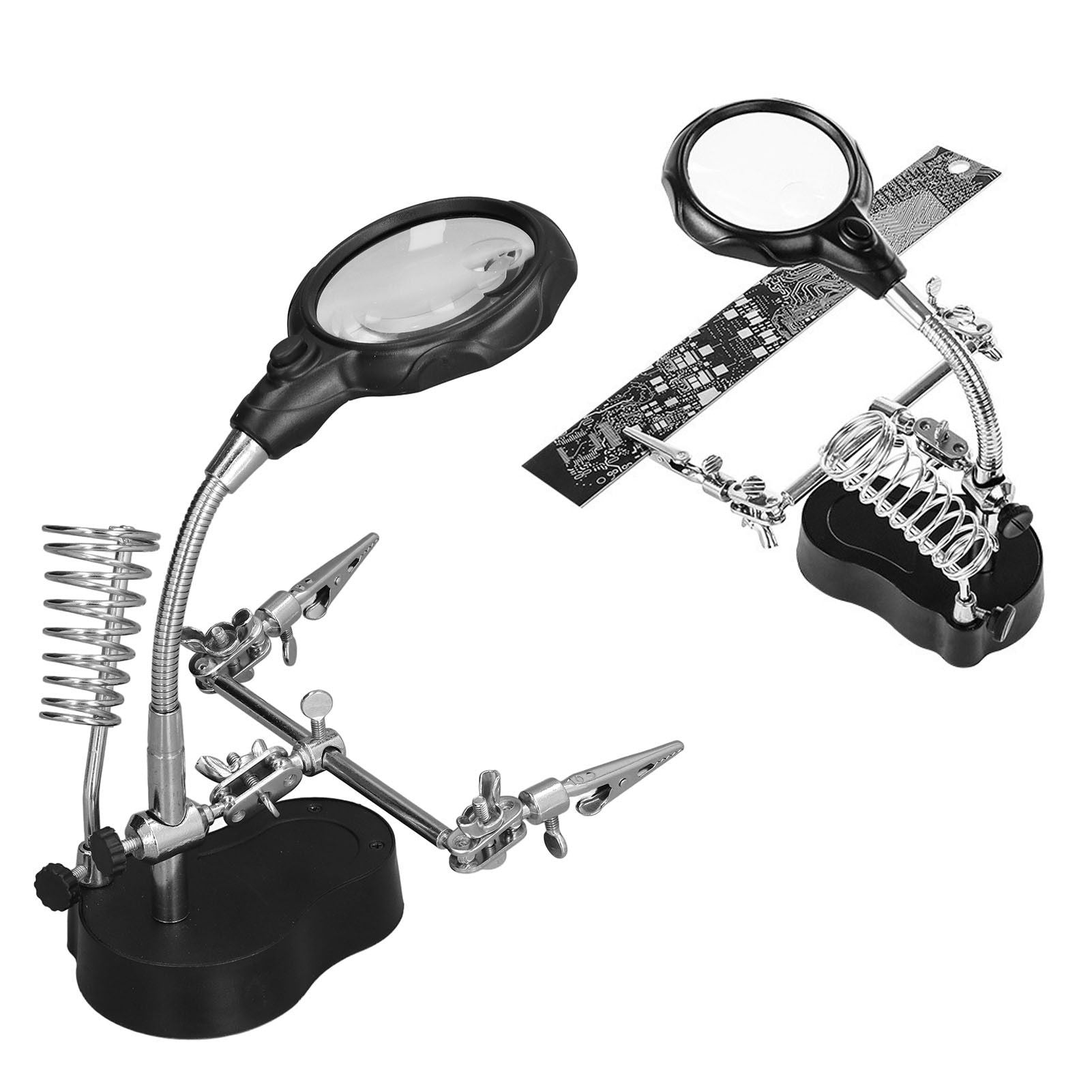 Soldering Station Magnifier Auxiliary Clip Stand Desktop Magnifying Glasses for Small Items Miniatures Projects