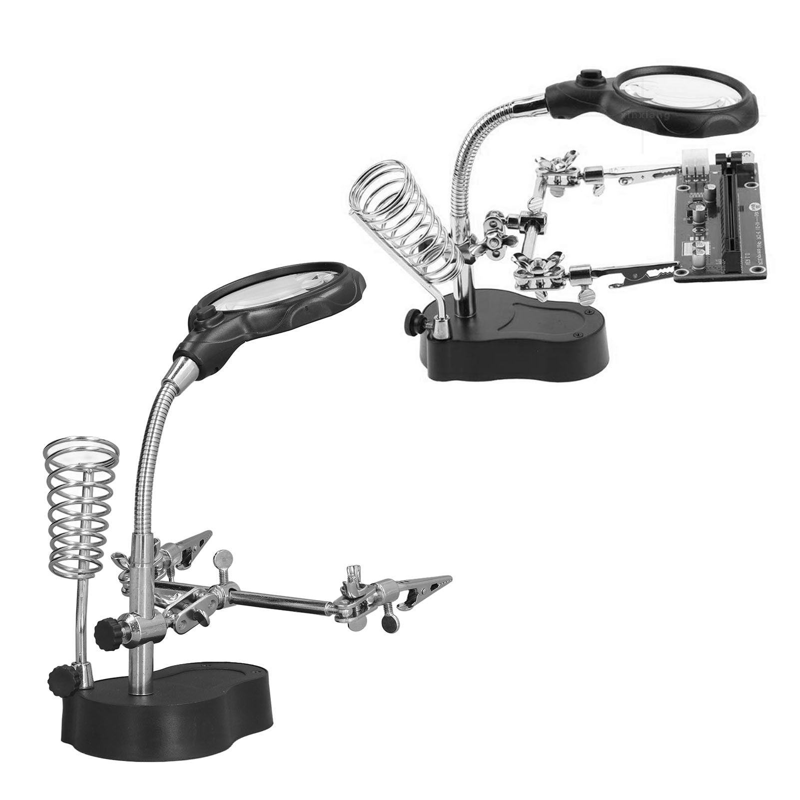 Soldering Station Magnifier Auxiliary Clip Stand Desktop Magnifying Glasses for Small Items Miniatures Projects