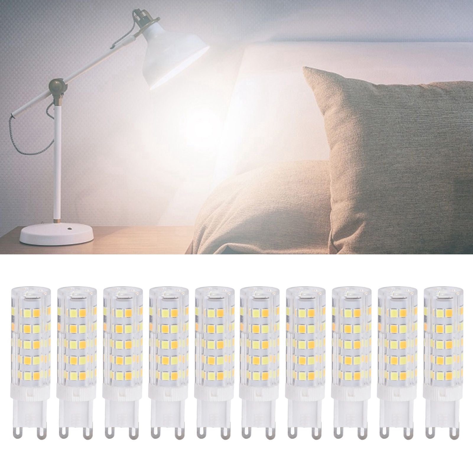 10PCS G9 220V LED Lamp Dimmable Ceramic LED Bulb Replace Halogen Lamp for ChandelierG9 7W 64LED