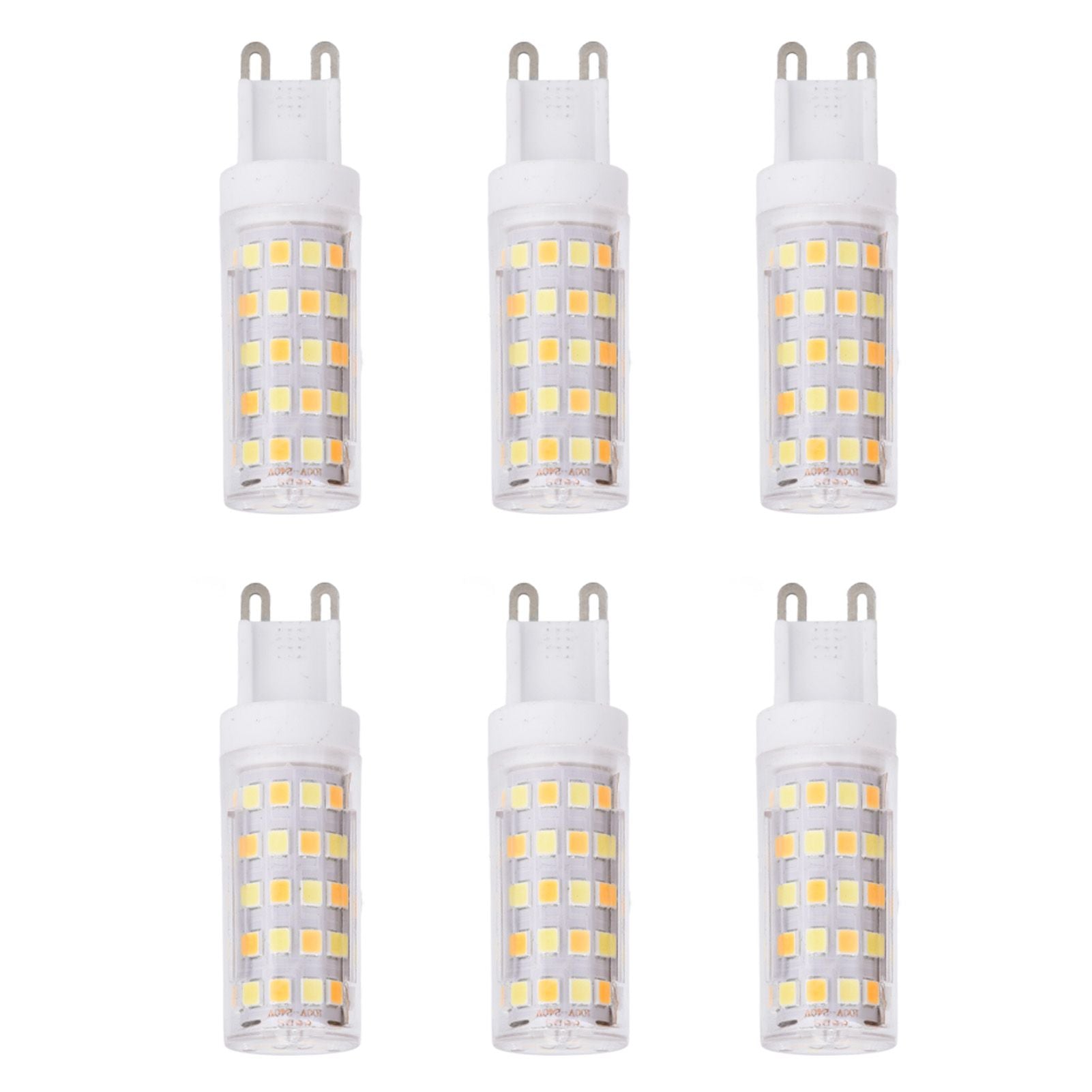 6PCS 66LED G9 Light Bulb 9W 85‑265V Small Ceiling Lamp Bulb 3 Light Color Wall Lamp Bulb for Home