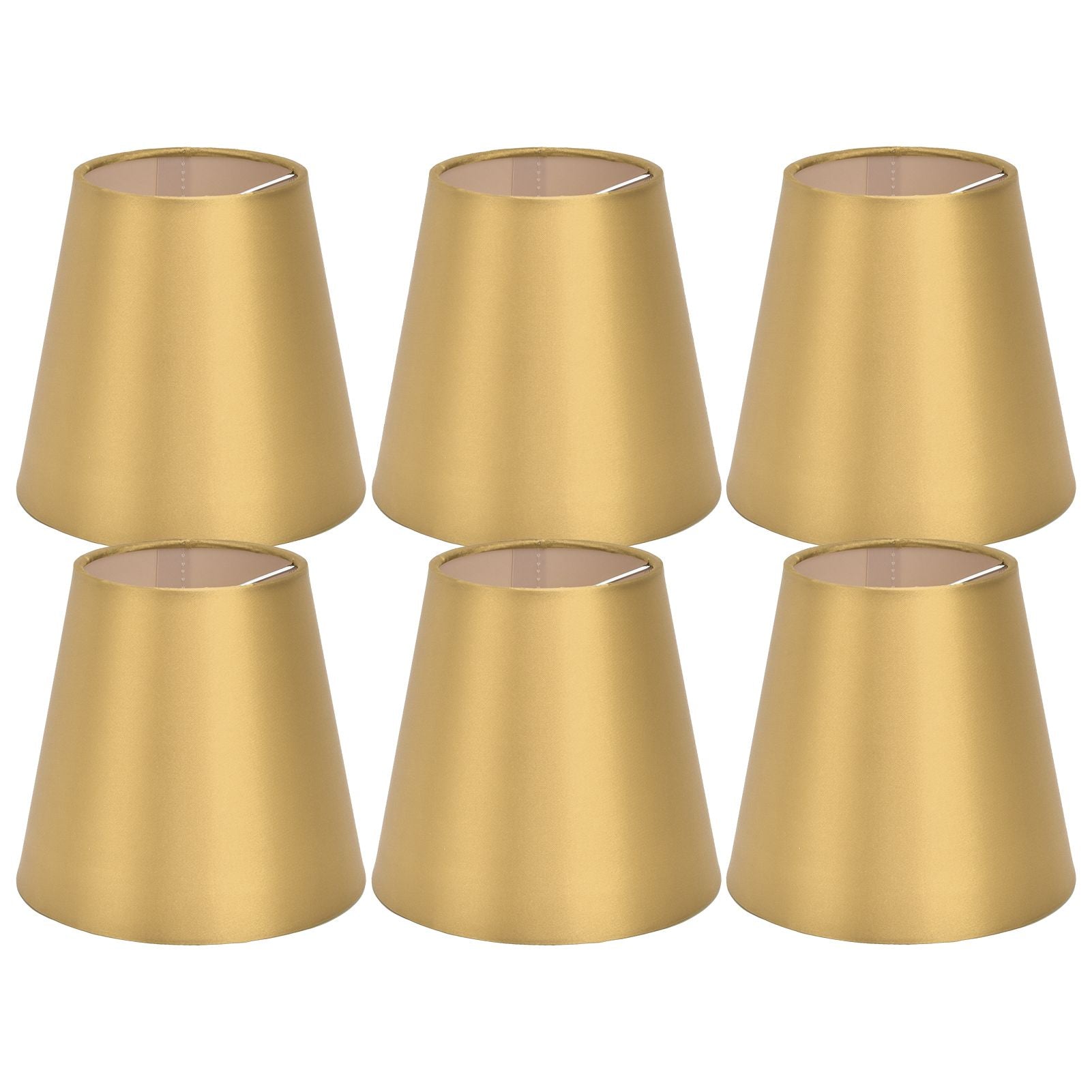 6PCS E14 Lamp Shade Fabric Lampshade Table Lamp Ceiling Lamp Shade for Bedroom Living RoomGold PX153