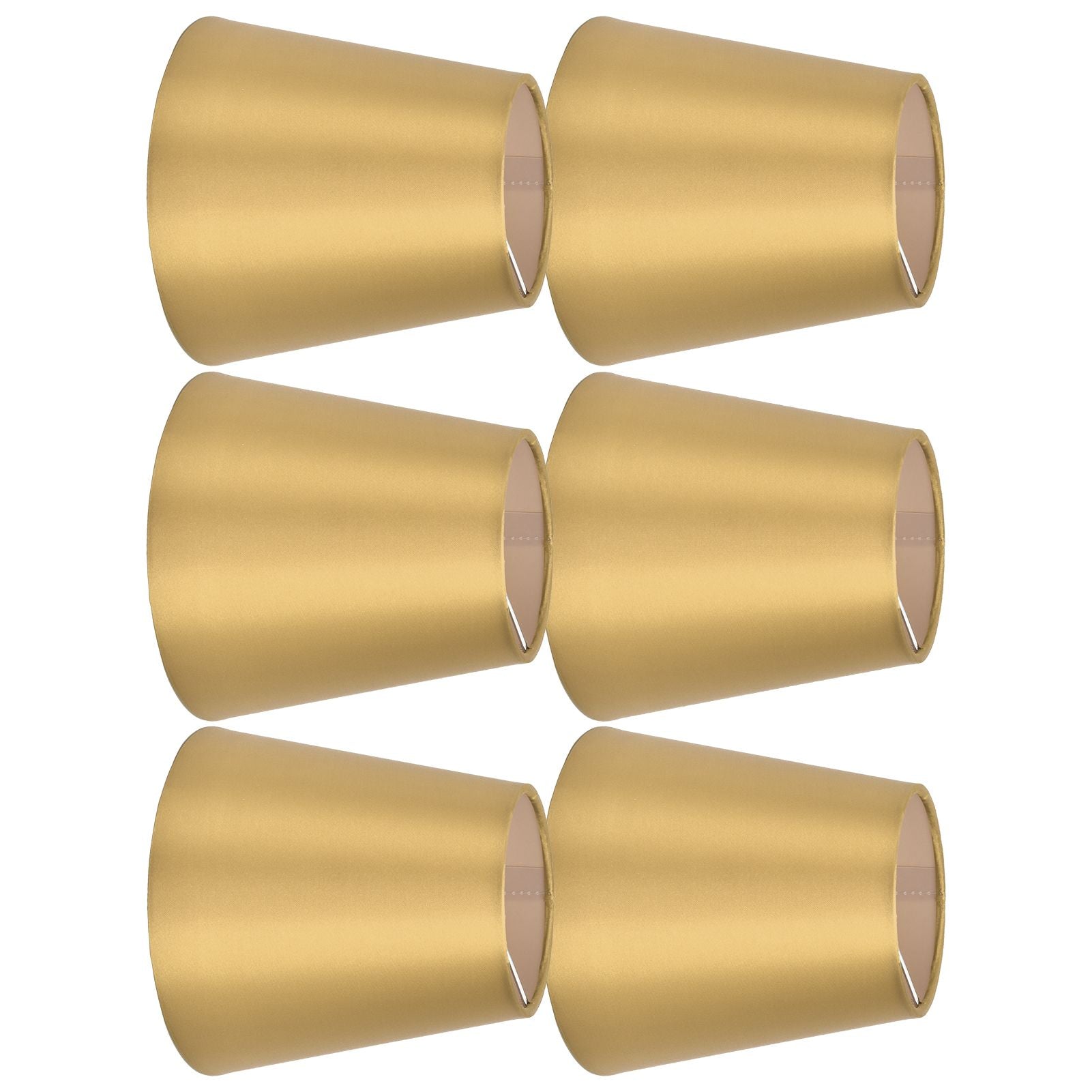 6PCS E14 Lamp Shade Fabric Lampshade Table Lamp Ceiling Lamp Shade for Bedroom Living RoomGold PX153