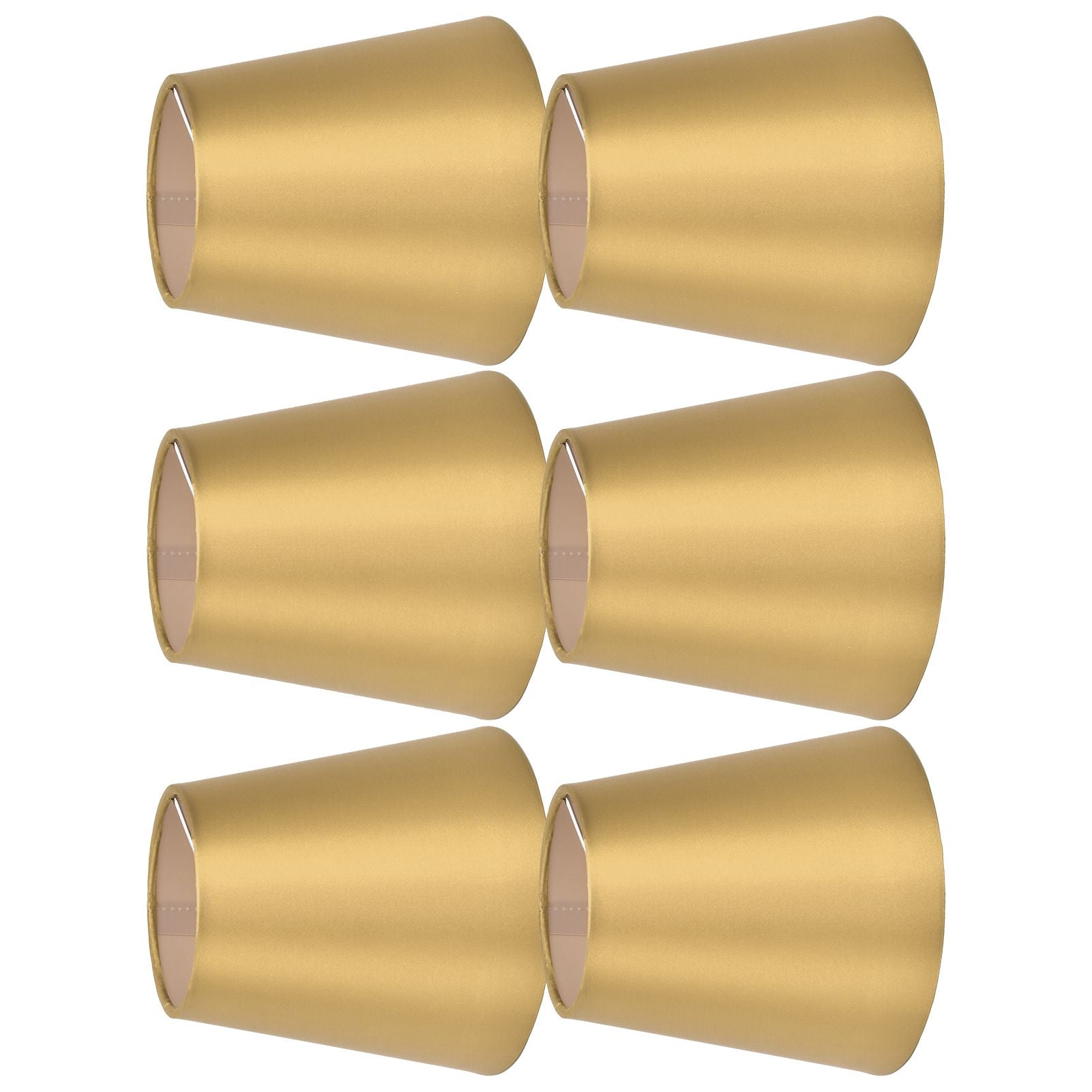 6PCS E14 Lamp Shade Fabric Lampshade Table Lamp Ceiling Lamp Shade for Bedroom Living RoomGold PX153