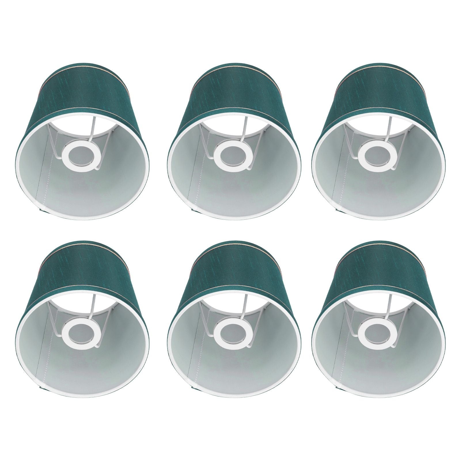 6PCS Fabric Lampshade Modern Simple Fabric Light Lampshade Phnom Penh Craftsmanship for E14 LampDark Green (PX198)