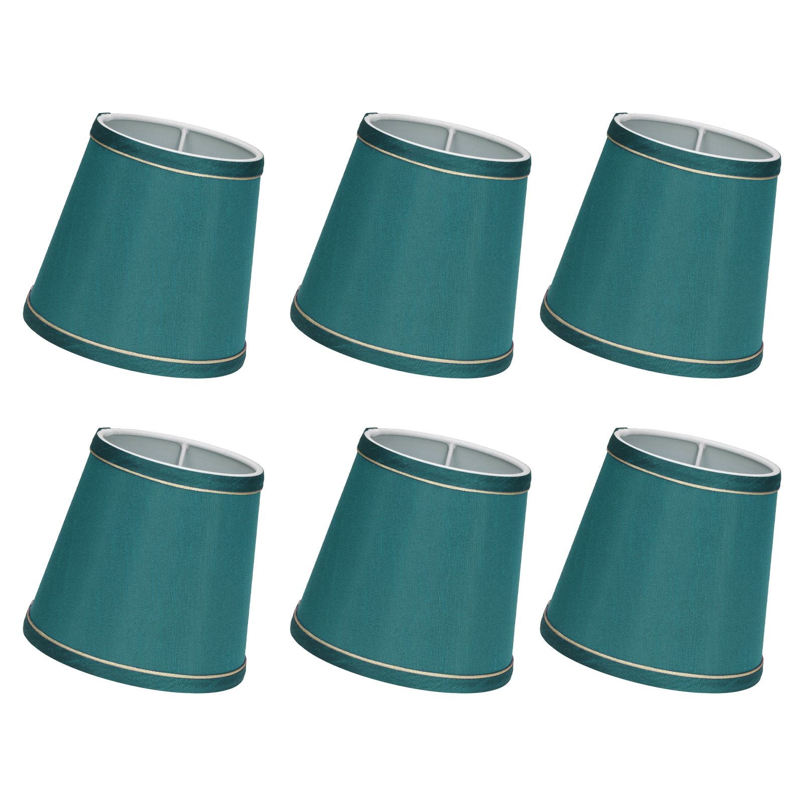 6PCS Fabric Lampshade Modern Simple Fabric Light Lampshade Phnom Penh Craftsmanship for E14 LampDark Green (PX198)
