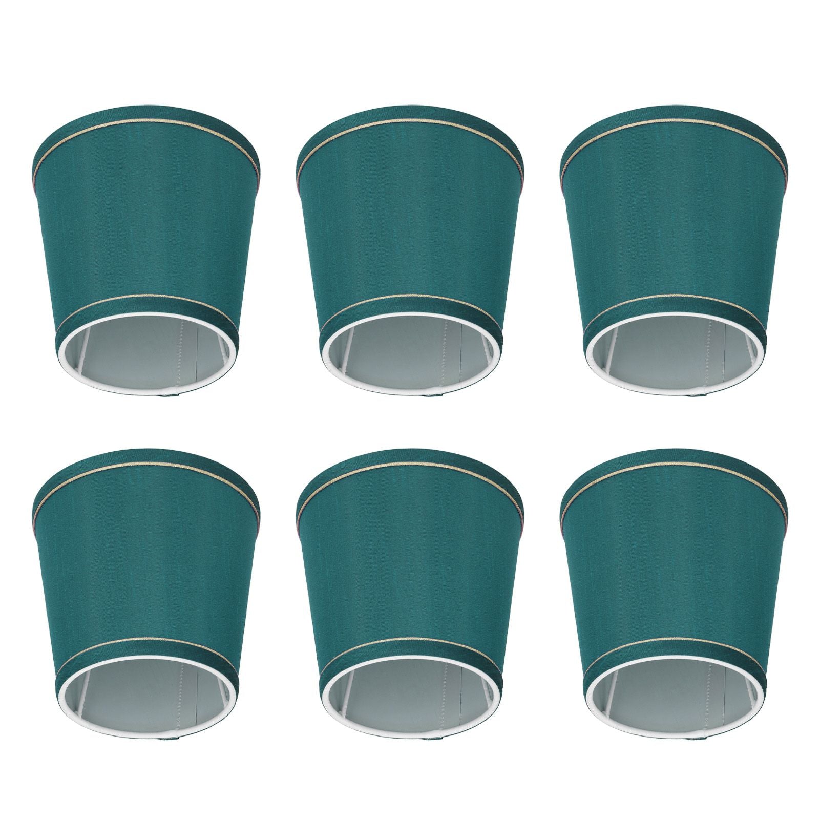 6PCS Fabric Lampshade Modern Simple Fabric Light Lampshade Phnom Penh Craftsmanship for E14 LampDark Green (PX198)
