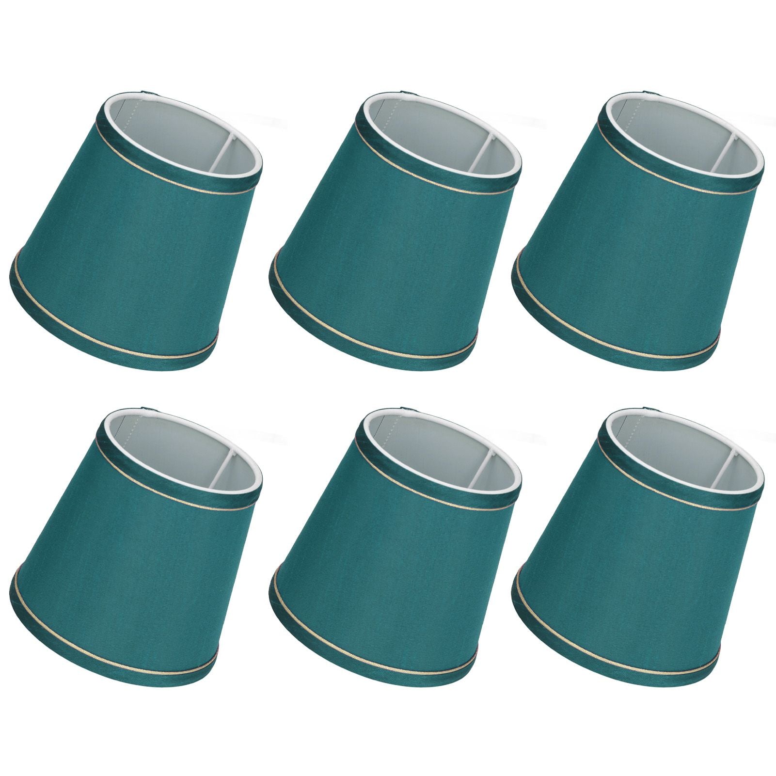 6PCS Fabric Lampshade Modern Simple Fabric Light Lampshade Phnom Penh Craftsmanship for E14 LampDark Green (PX198)