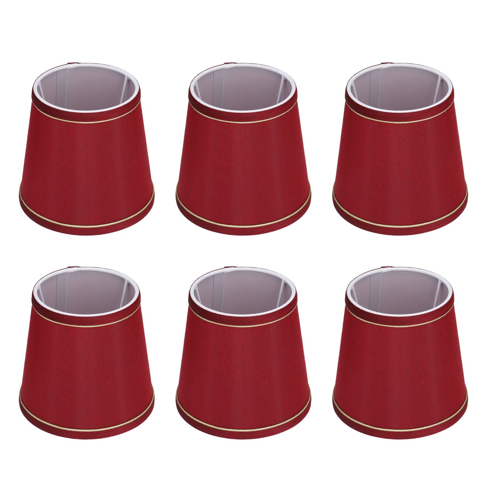 6PCS Fabric Lampshade Modern Simple Fabric Light Lampshade Phnom Penh Craftsmanship for E14 LampWine Red (PX43)