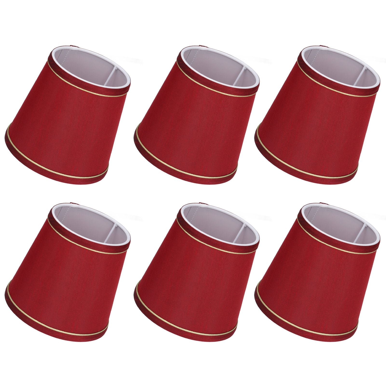6PCS Fabric Lampshade Modern Simple Fabric Light Lampshade Phnom Penh Craftsmanship for E14 LampWine Red (PX43)