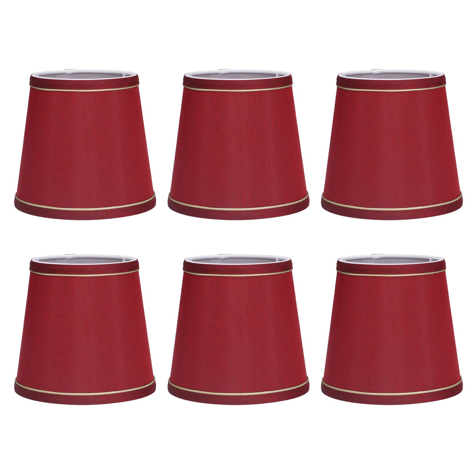 6PCS Fabric Lampshade Modern Simple Fabric Light Lampshade Phnom Penh Craftsmanship for E14 LampWine Red (PX43)